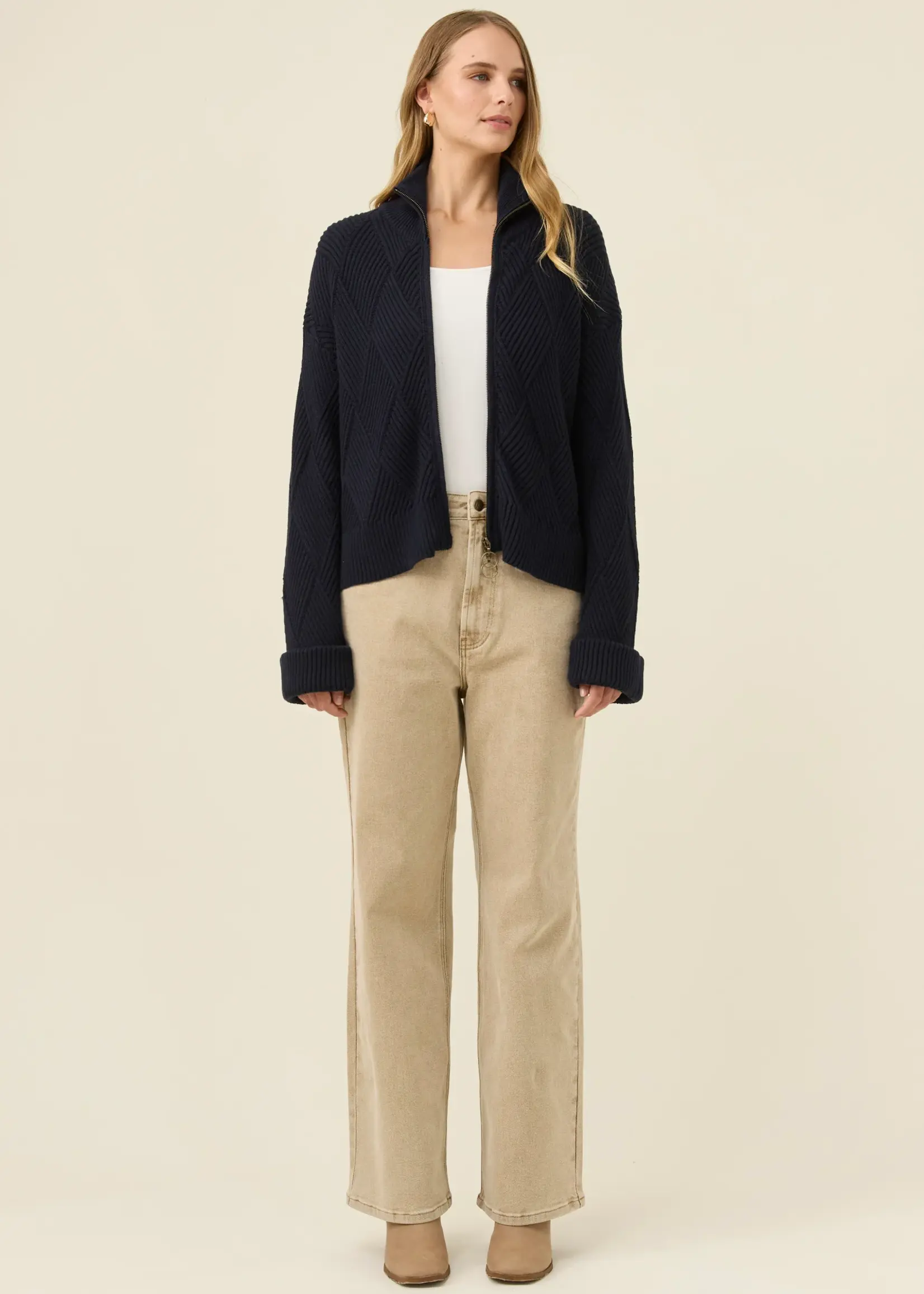 Isle of Mine Sadie Zip Jumper - Navy