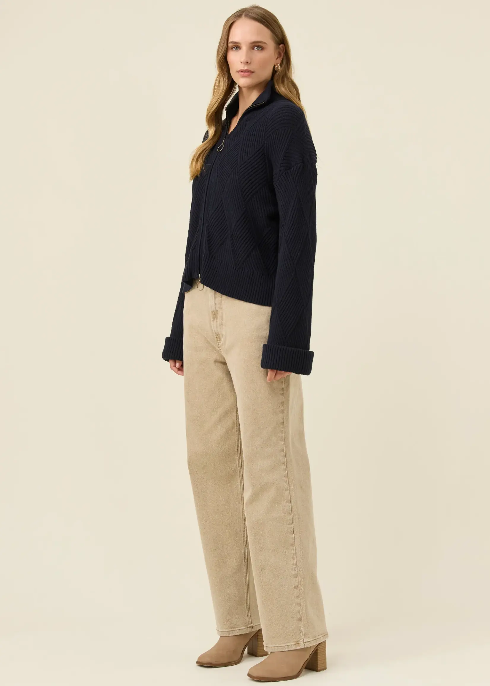 Isle of Mine Sadie Zip Jumper - Navy