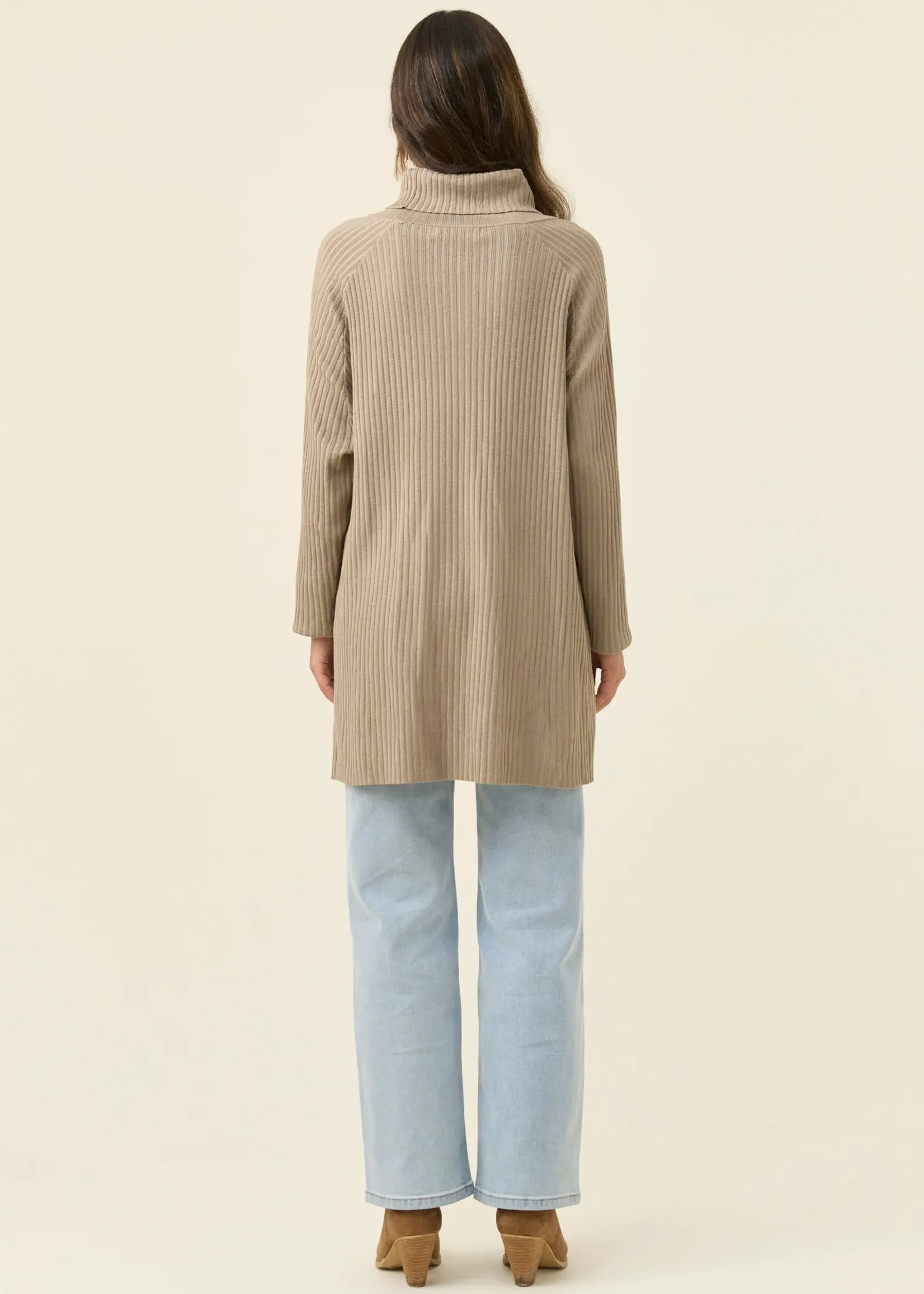 Isle of Mine Juno Relaxed Roll Neck Jumper - Stone