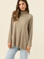 Isle of Mine Juno Relaxed Roll Neck Jumper - Stone