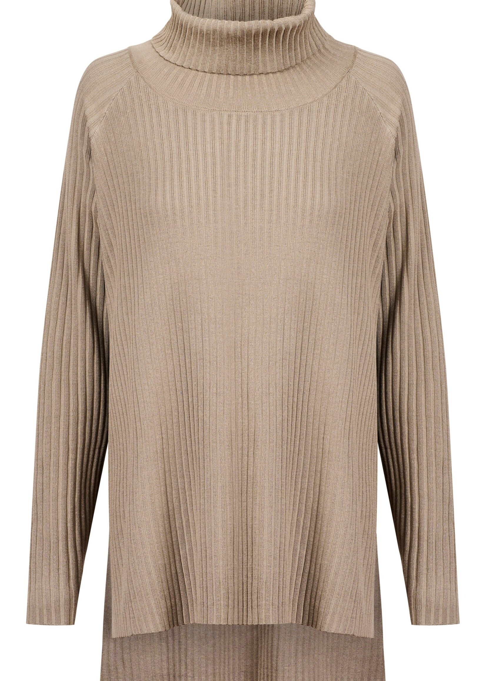 Isle of Mine Juno Relaxed Roll Neck Jumper - Stone