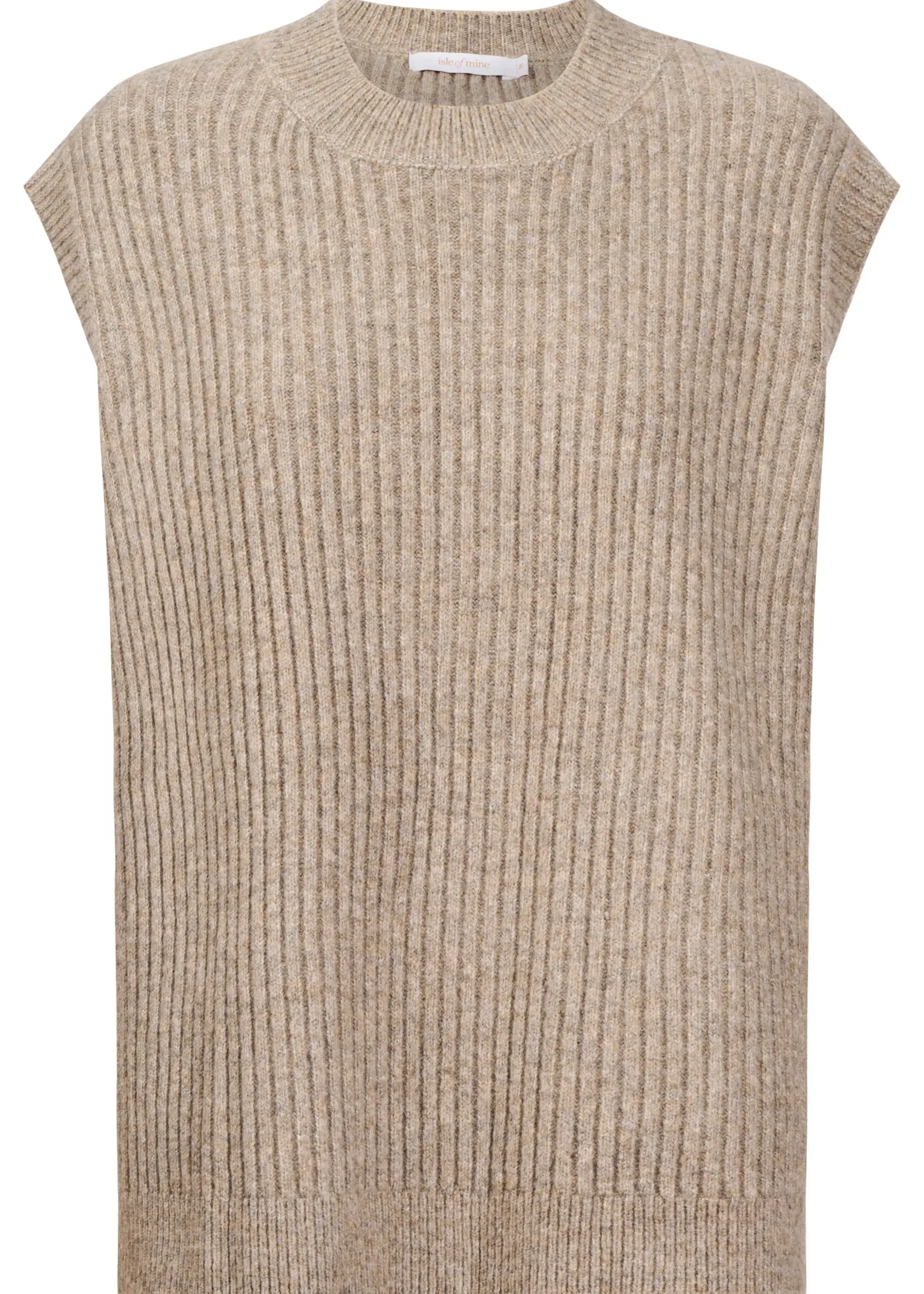 Isle of Mine Miru Crew Knit Vest - Stone