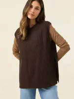 Isle of Mine Miru Crew Knit Vest - Chocolate