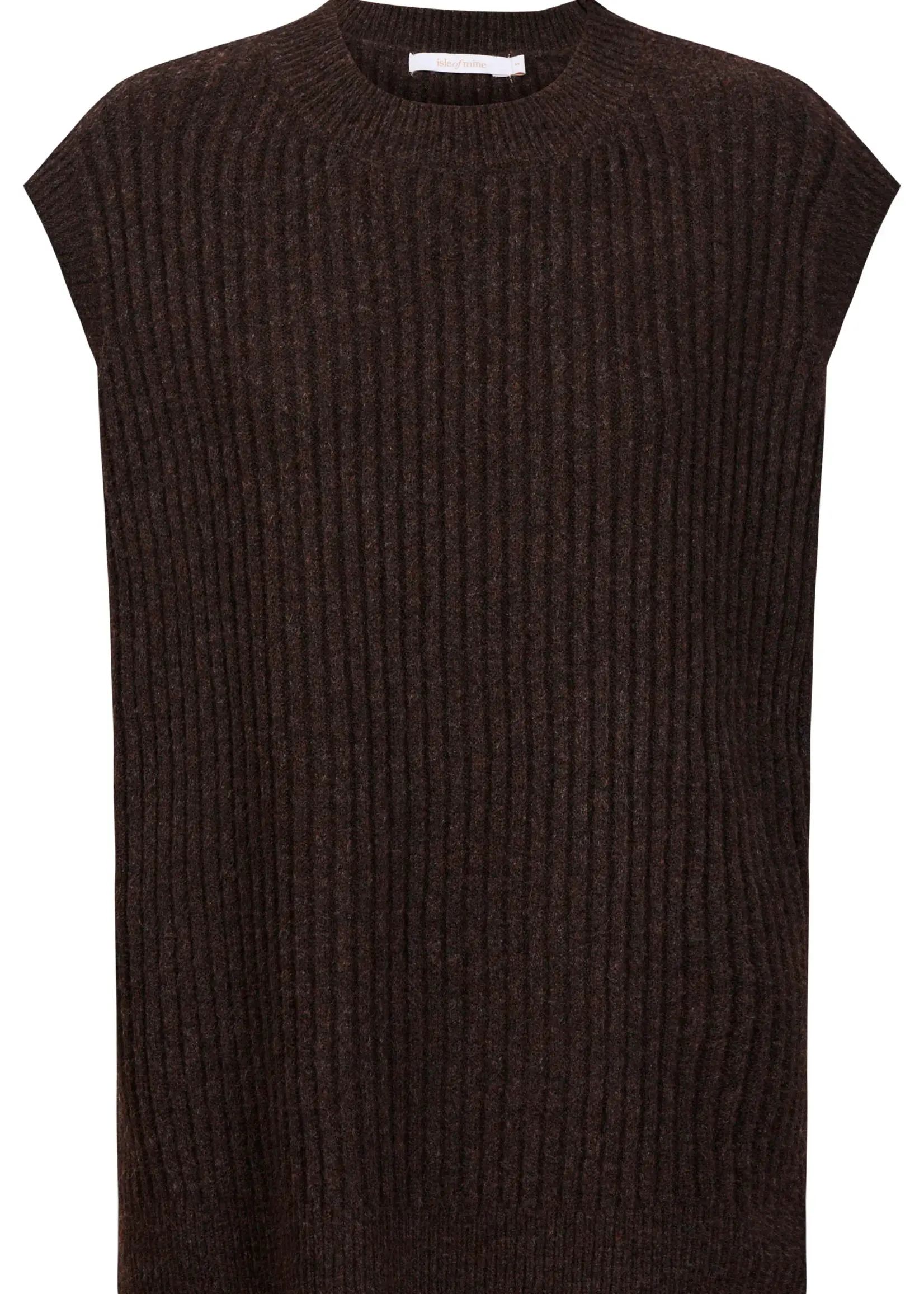 Isle of Mine Miru Crew Knit Vest - Chocolate