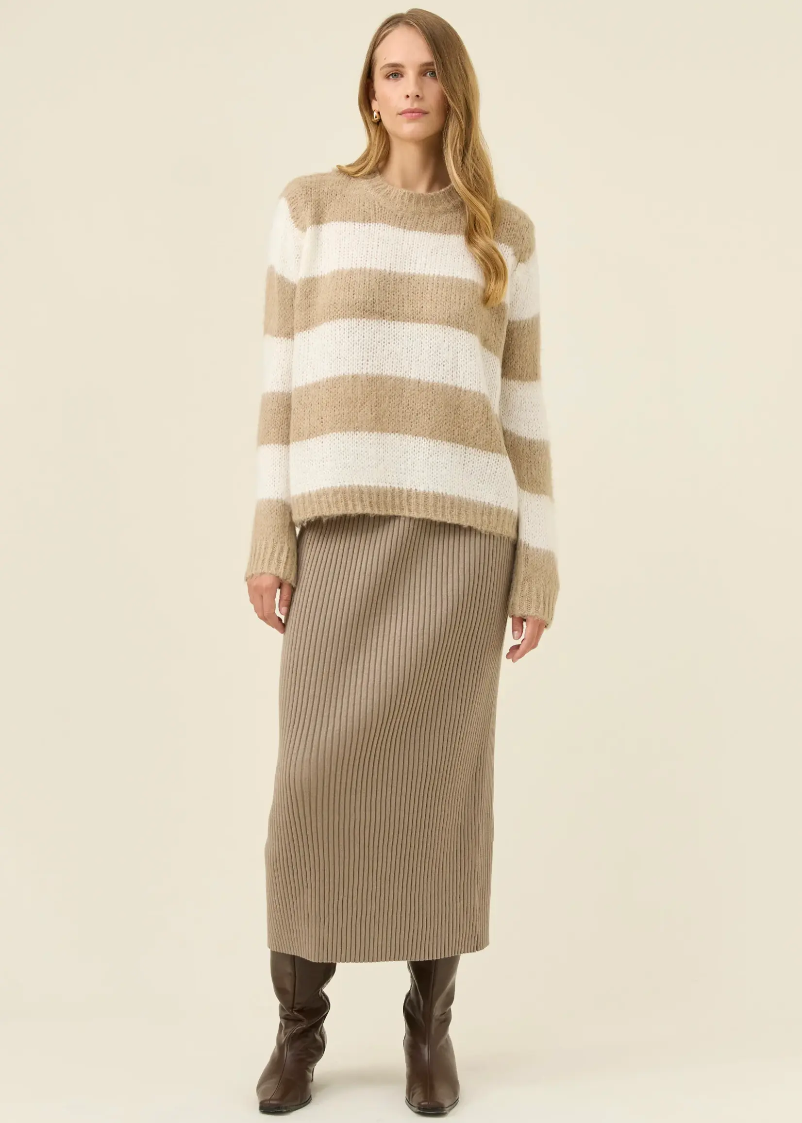 Isle of Mine Pallas Stripe Jumper - Stone