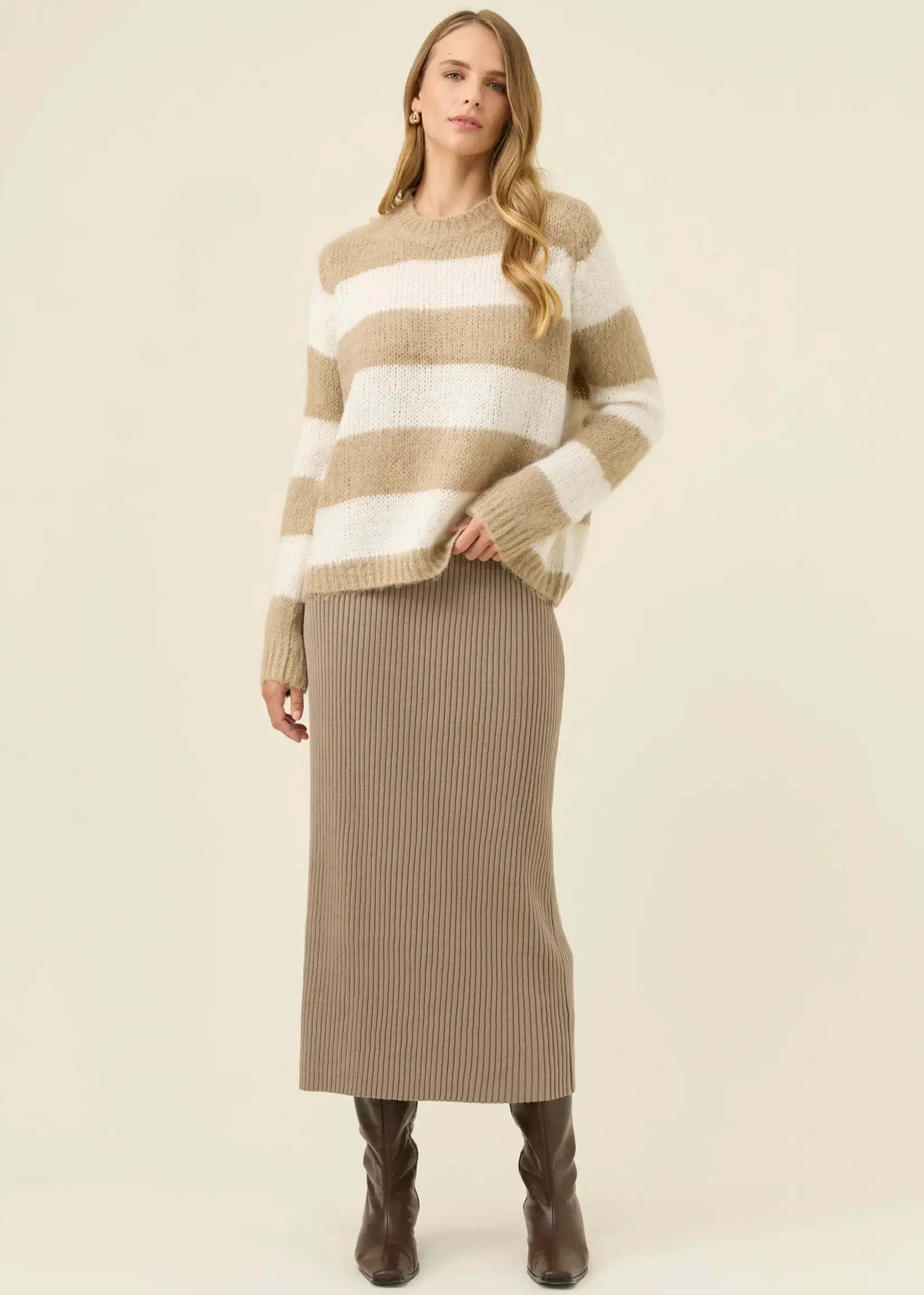 Isle of Mine Pallas Stripe Jumper - Stone