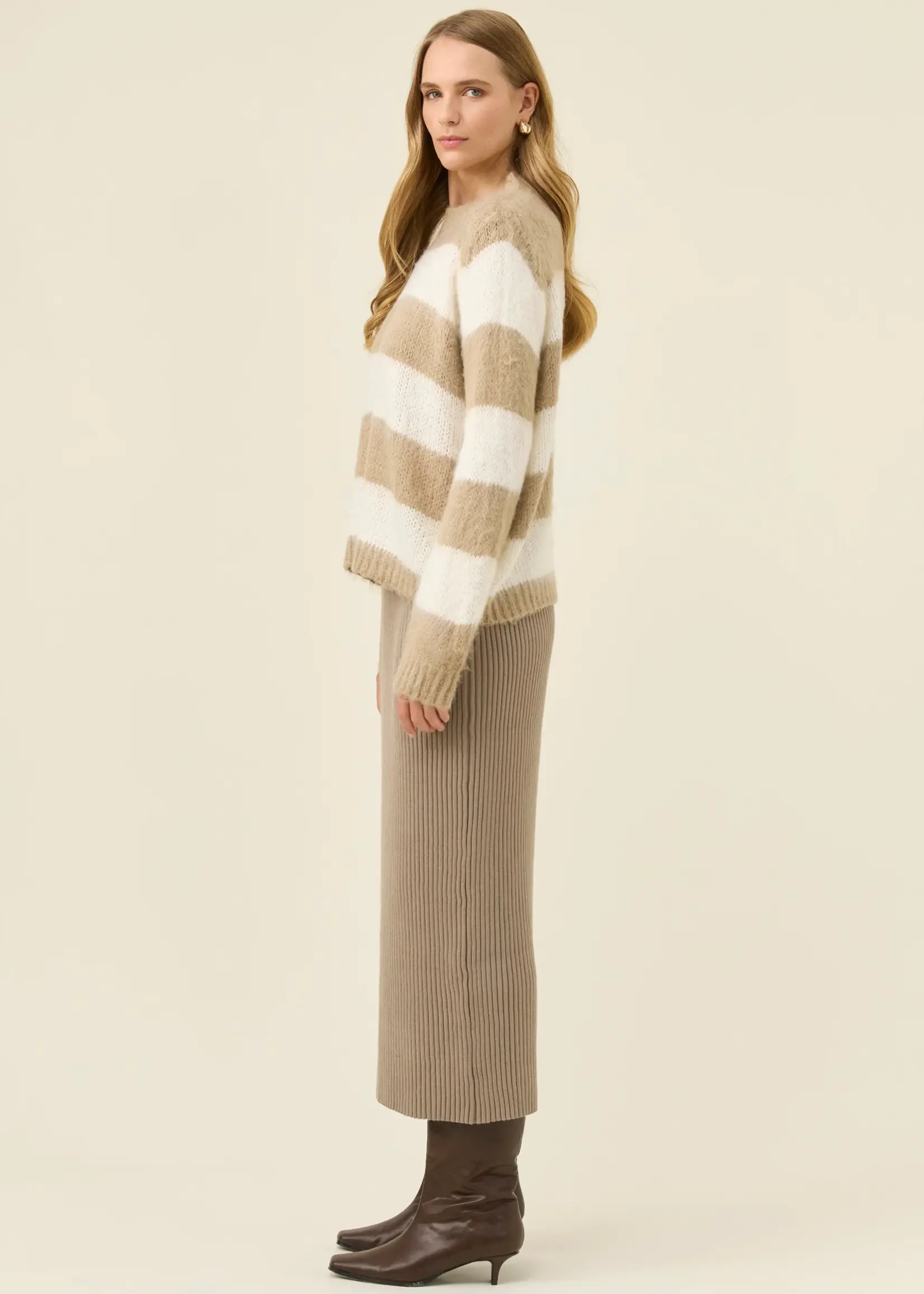 Isle of Mine Pallas Stripe Jumper - Stone