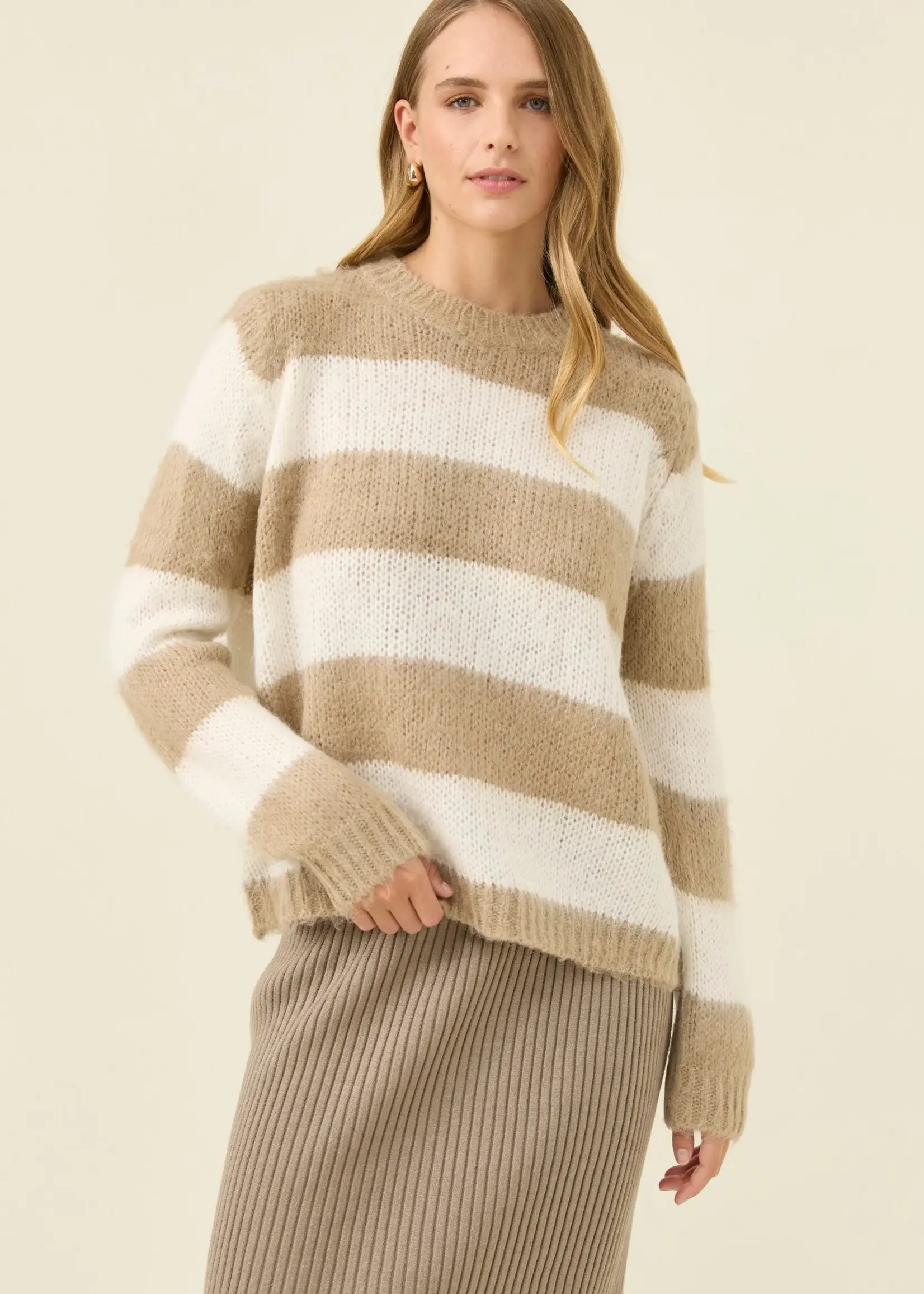 Isle of Mine Pallas Stripe Jumper - Stone