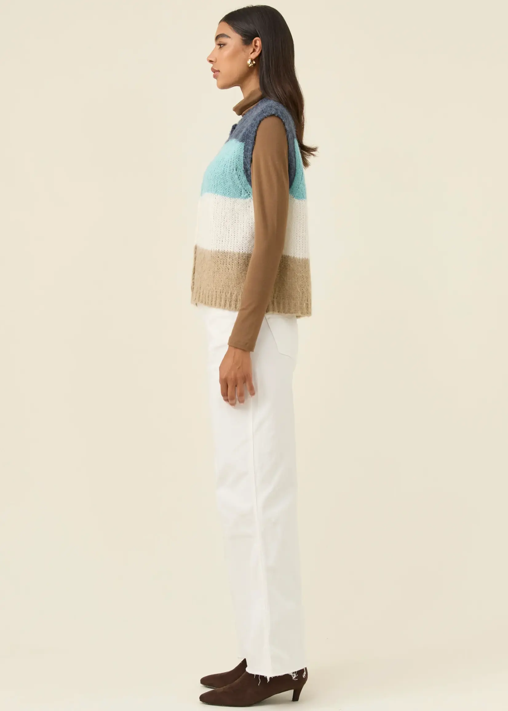 Isle of Mine Pallas Stripe Knit Vest - Ice Blue