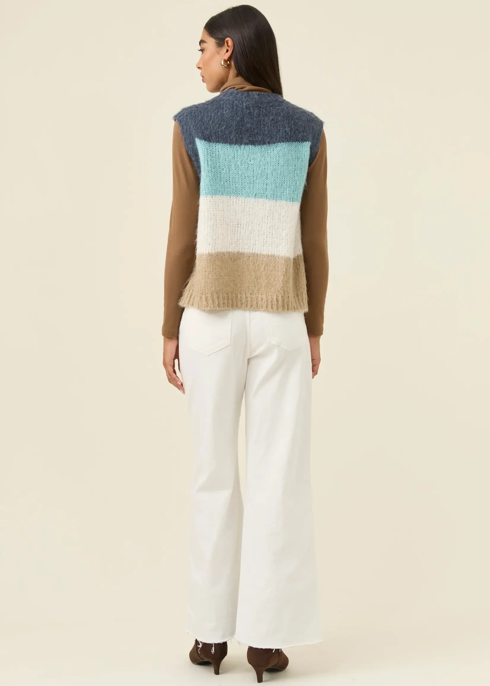 Isle of Mine Pallas Stripe Knit Vest - Ice Blue