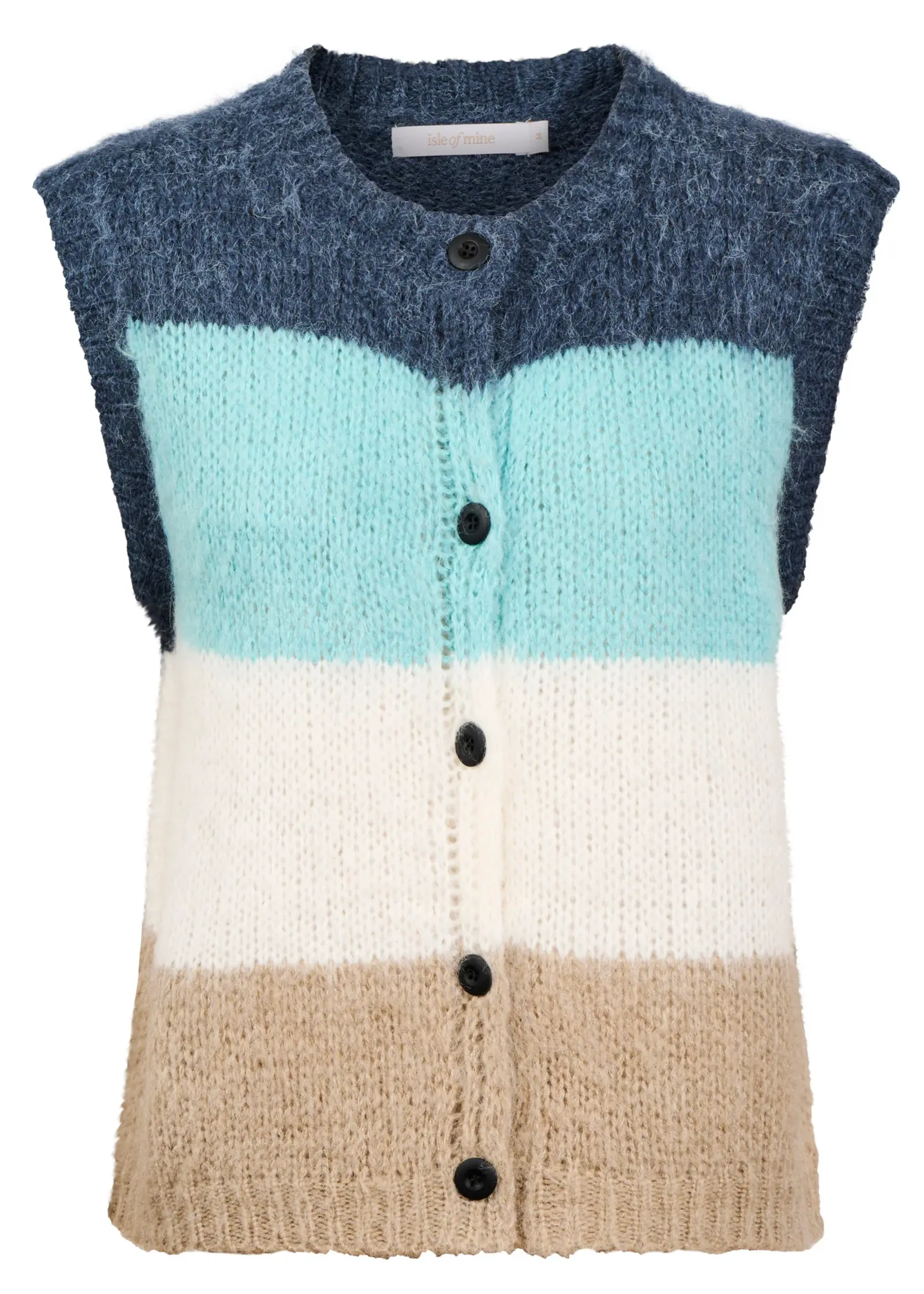 Isle of Mine Pallas Stripe Knit Vest - Ice Blue