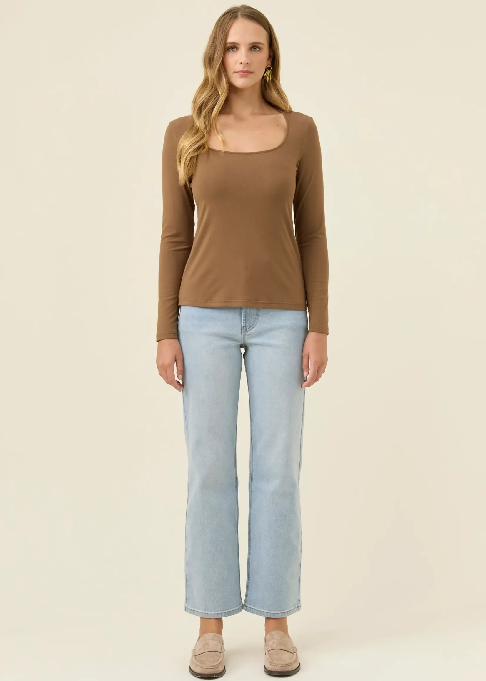 Isle of Mine Naria Scoop Neck Top - Toffee