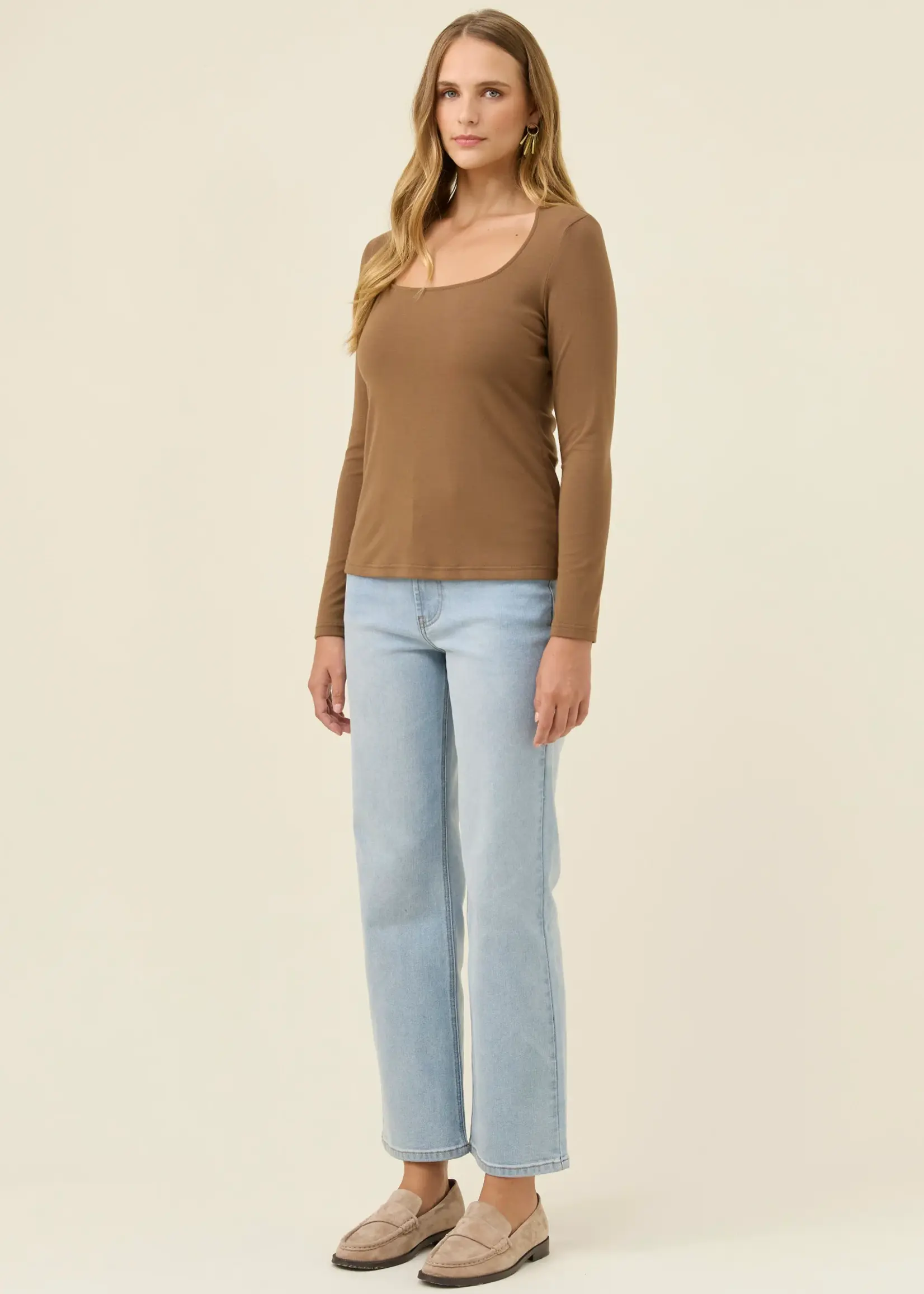 Isle of Mine Naria Scoop Neck Top - Toffee