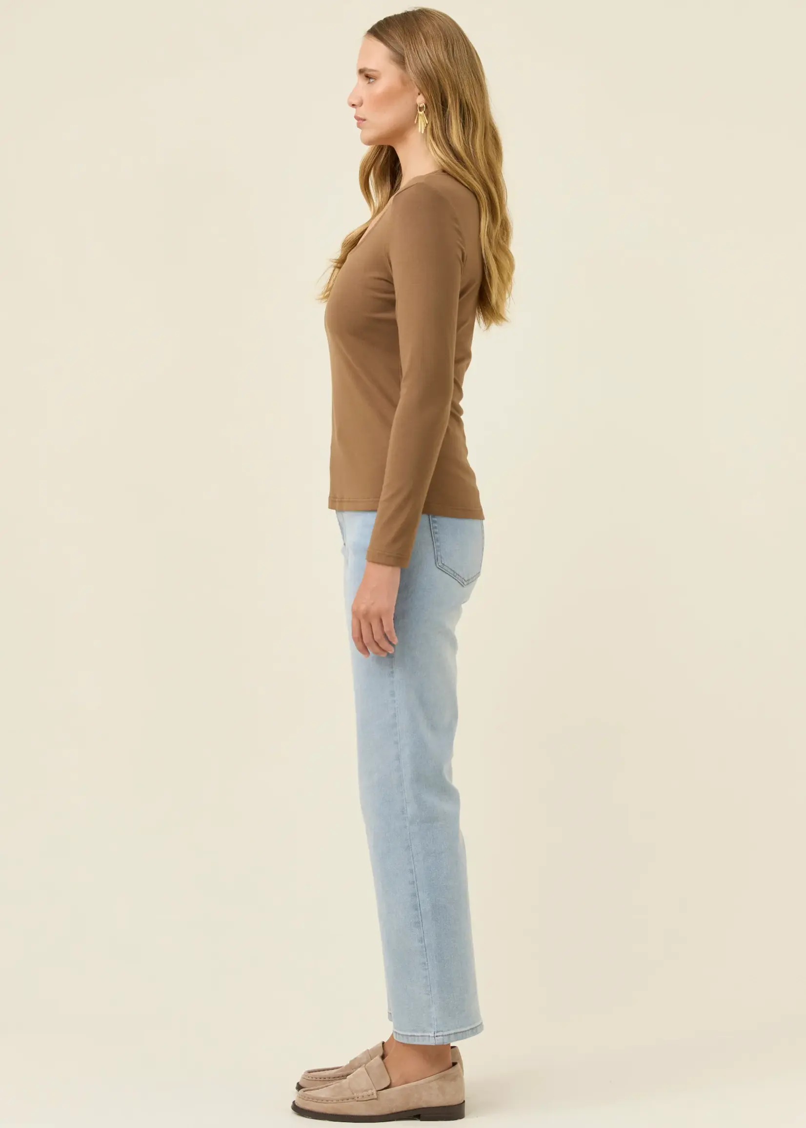 Isle of Mine Naria Scoop Neck Top - Toffee
