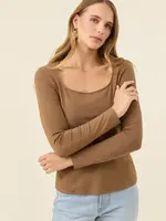 Isle of Mine Naria Scoop Neck Top - Toffee