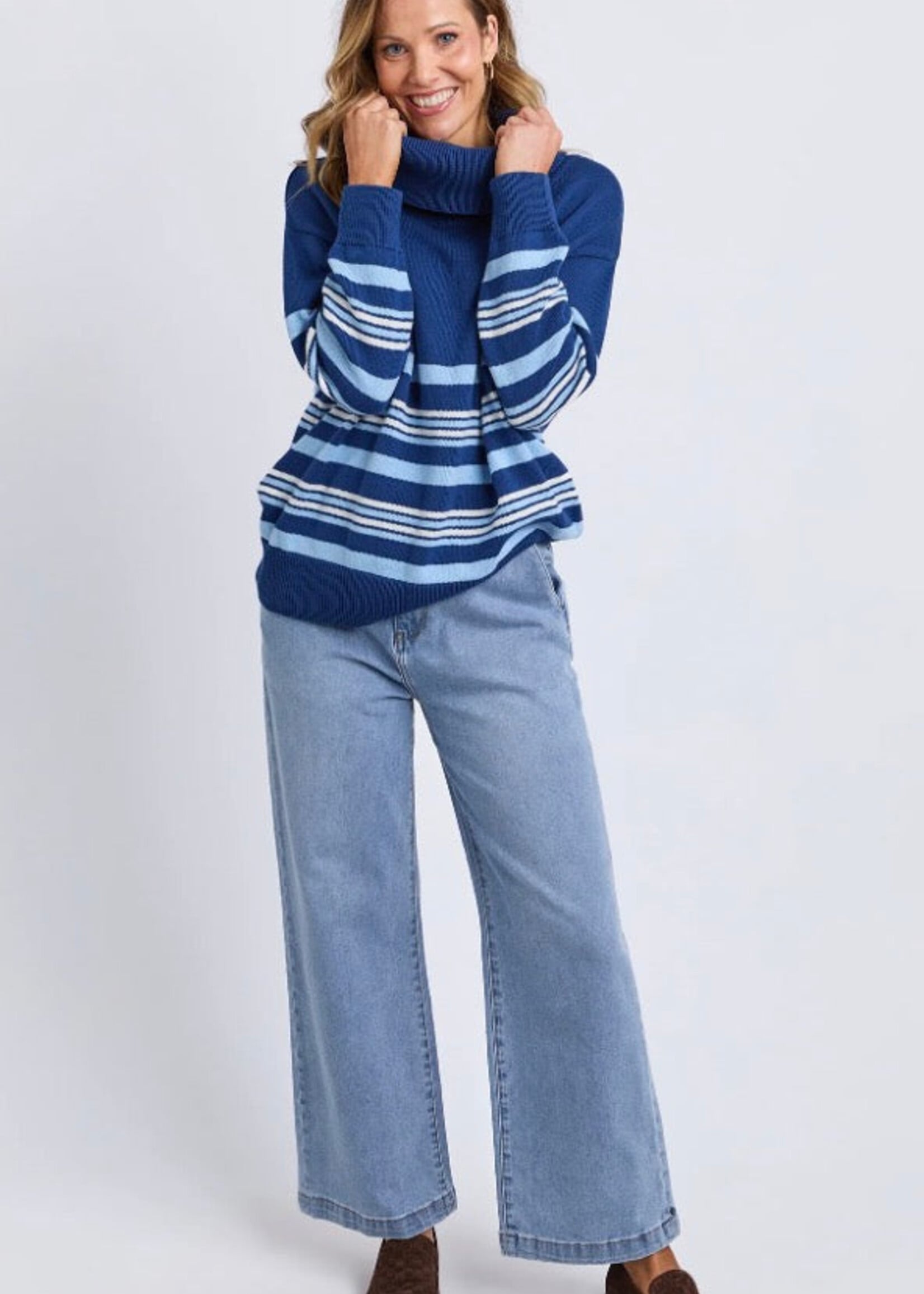 Elm Lifestyle Striped Roll Neck Sweater
