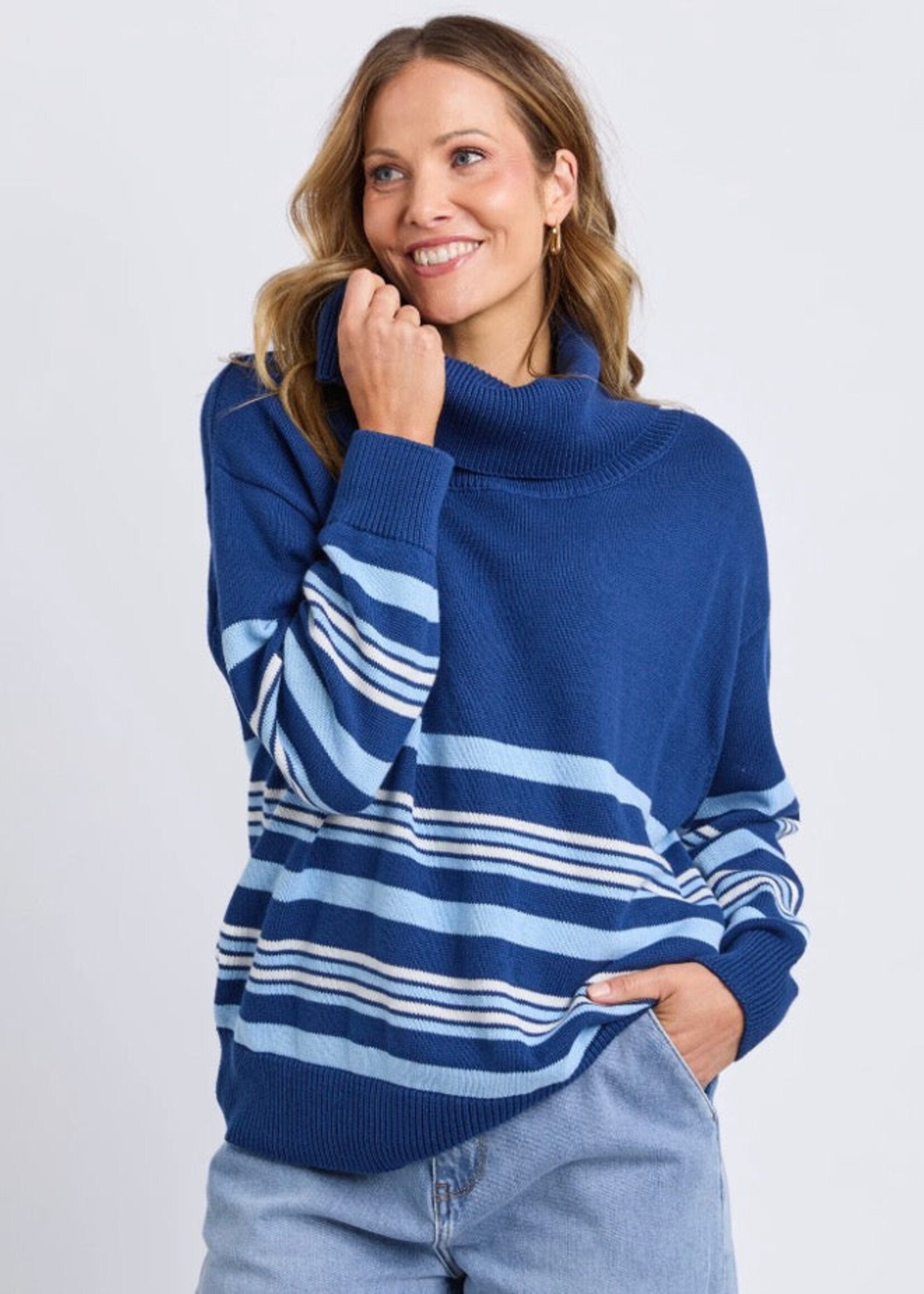 Elm Lifestyle Striped Roll Neck Sweater