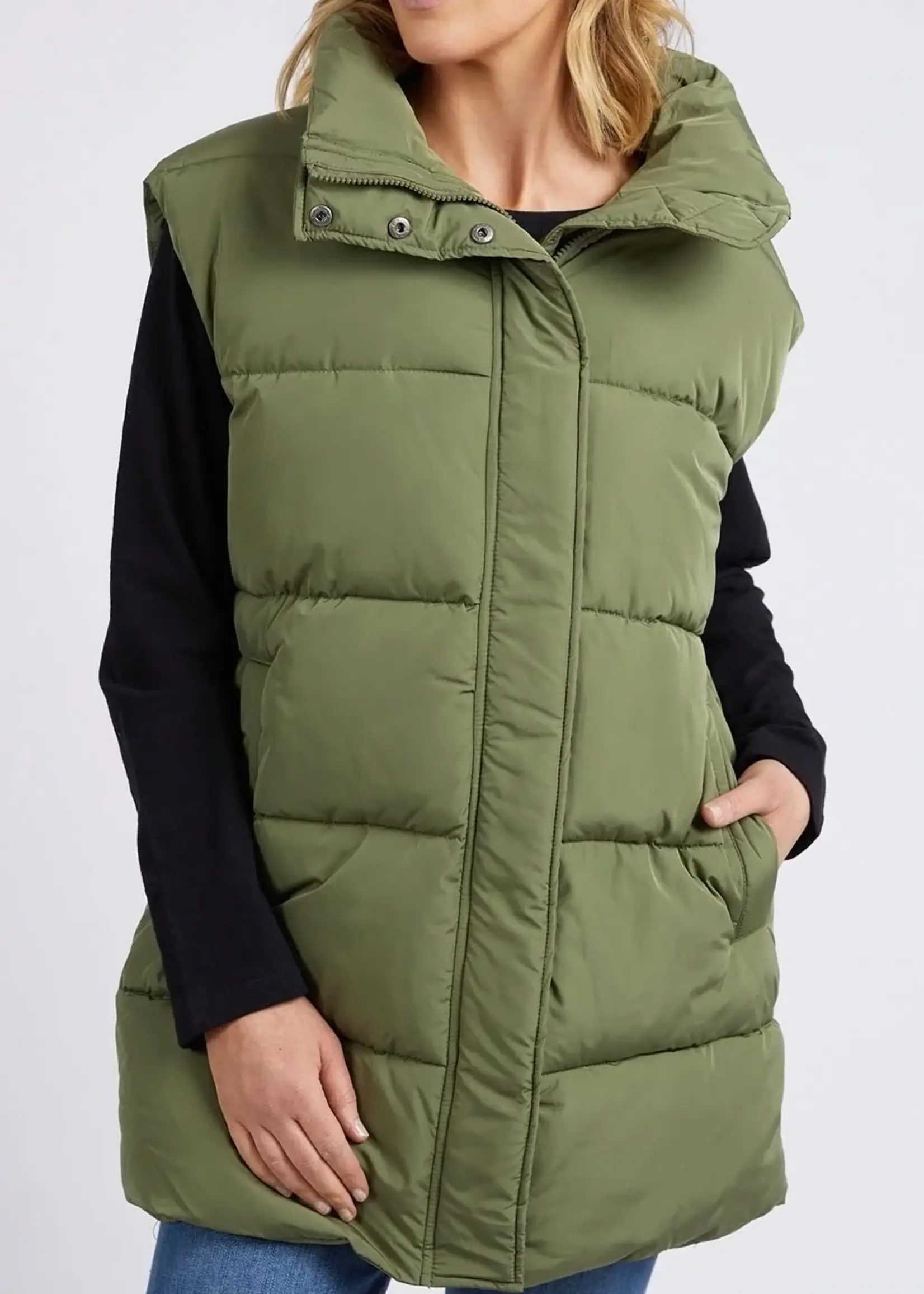 Longline Puffer Vest - Four Leaf Clover