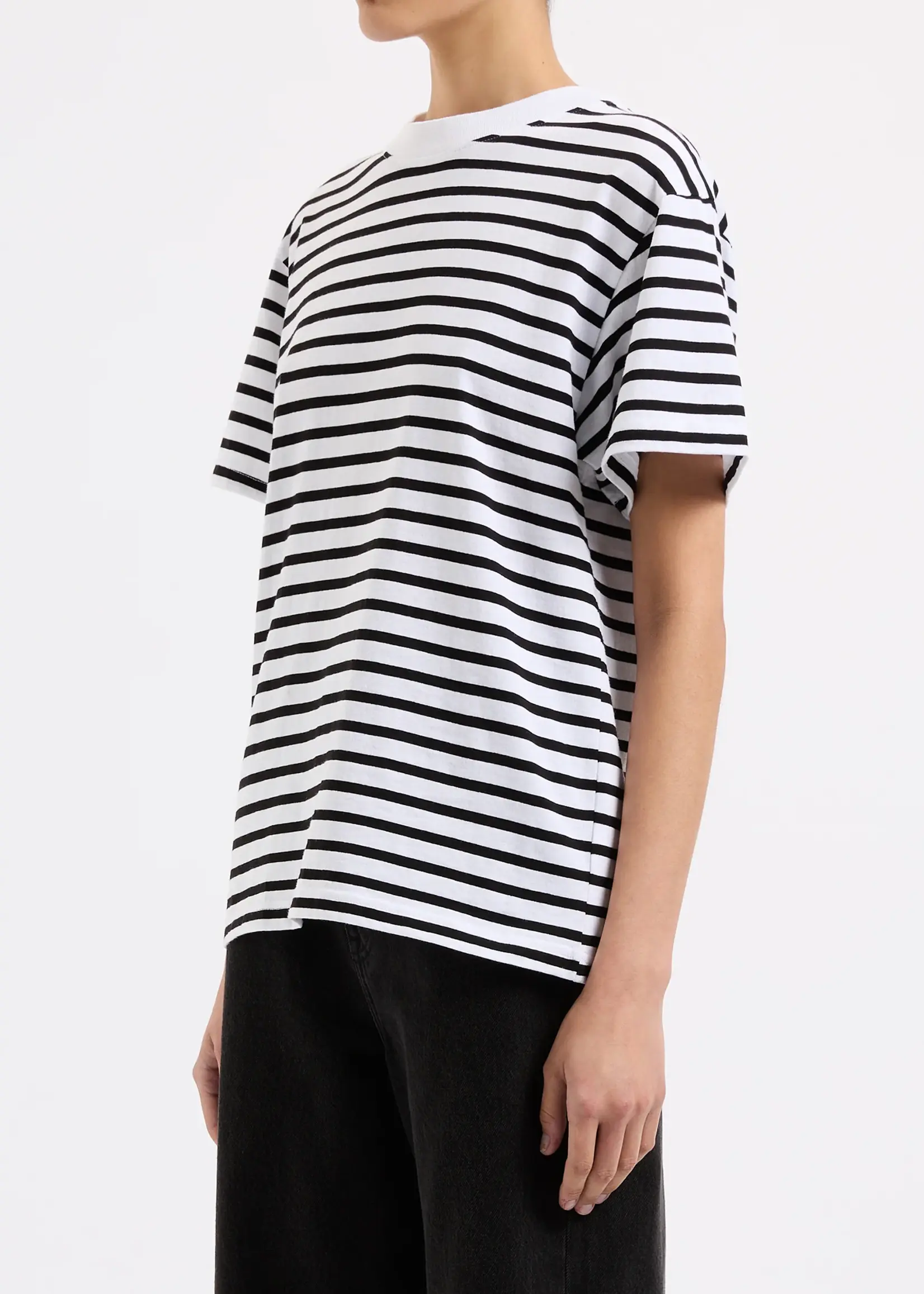 nude lucy Organic Stripe Boyfriend Tee