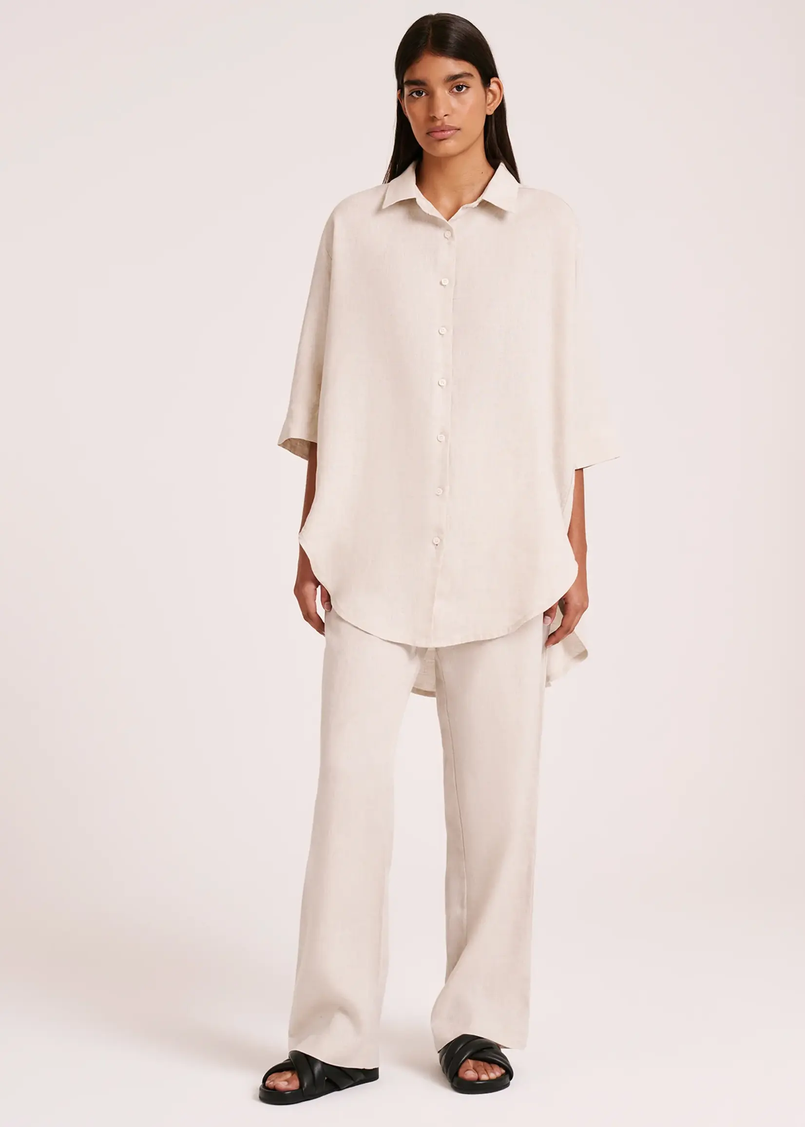 nude lucy Lounge Linen Lounge Shirt