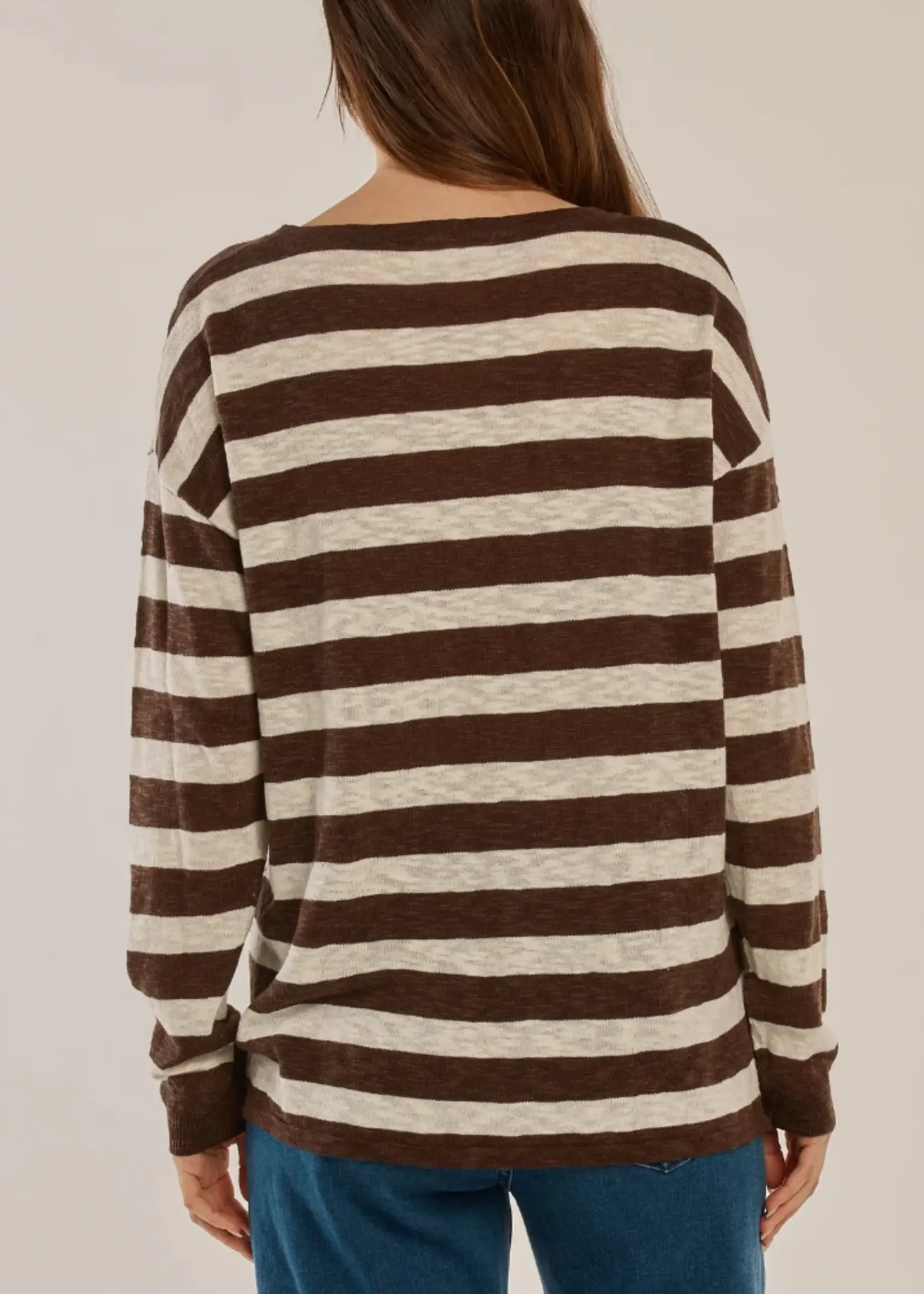 Betty Basic Natasha Knit Top - Brown Stripe