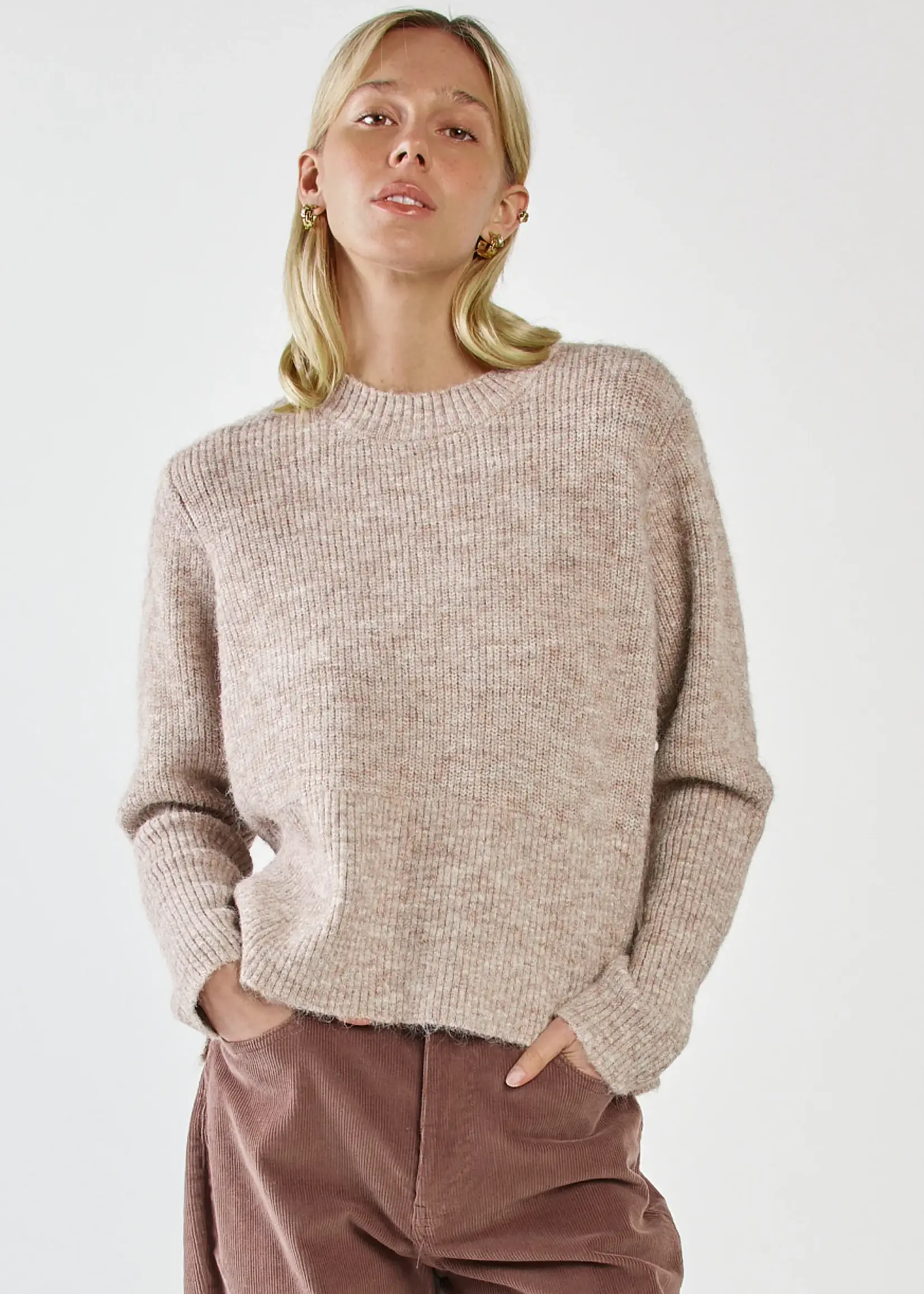 Marli Boxy Rib Knit - Multi Fawn