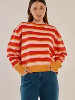Betty Basic Leonie Knit Sweater - Red/Pink Stripe