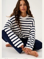 cartel and willow Rae Knit Navy Stripe