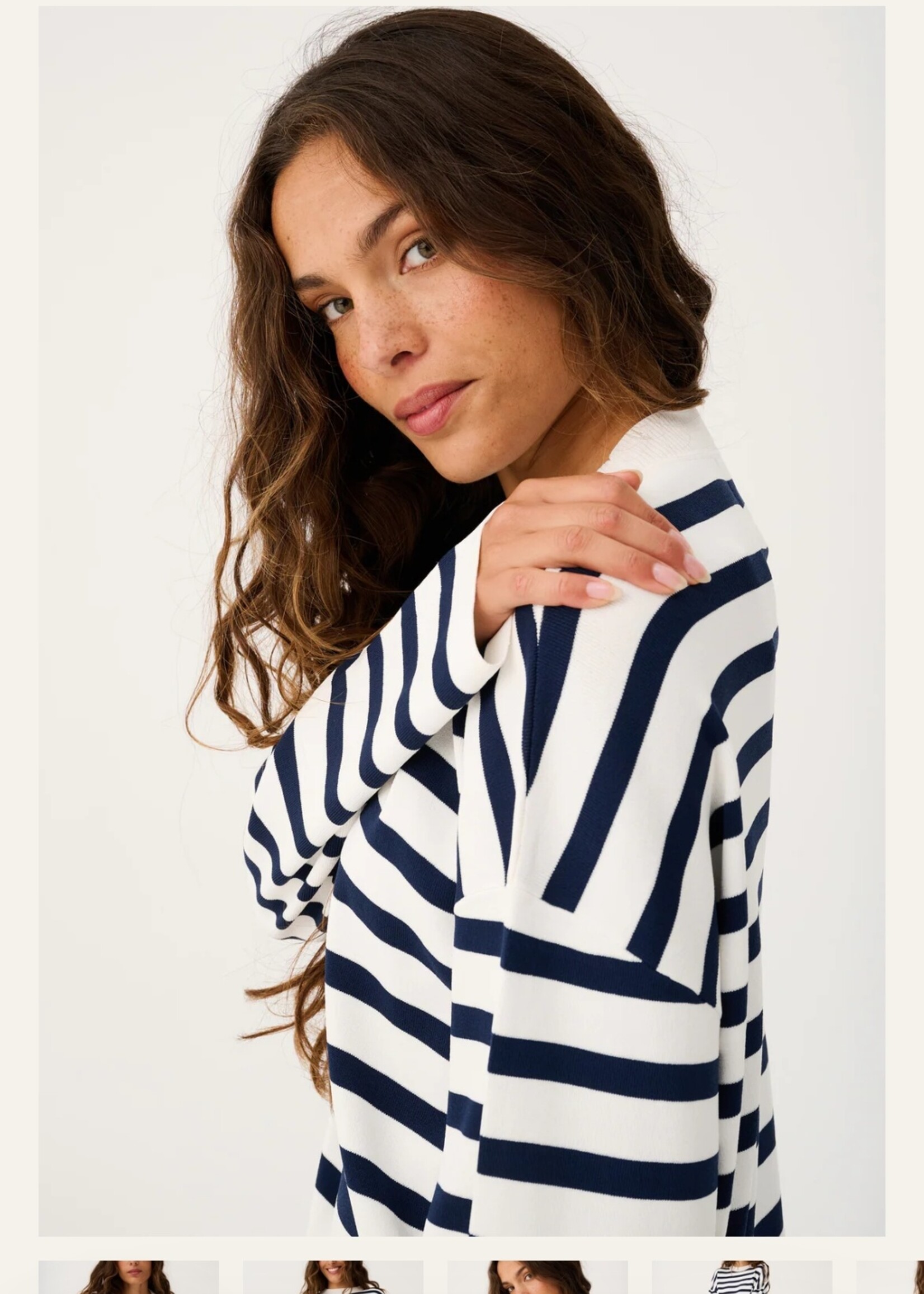 cartel and willow Rae Knit Navy Stripe