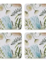 Madras Native Garden Rectangle Hard Coaster Set 4