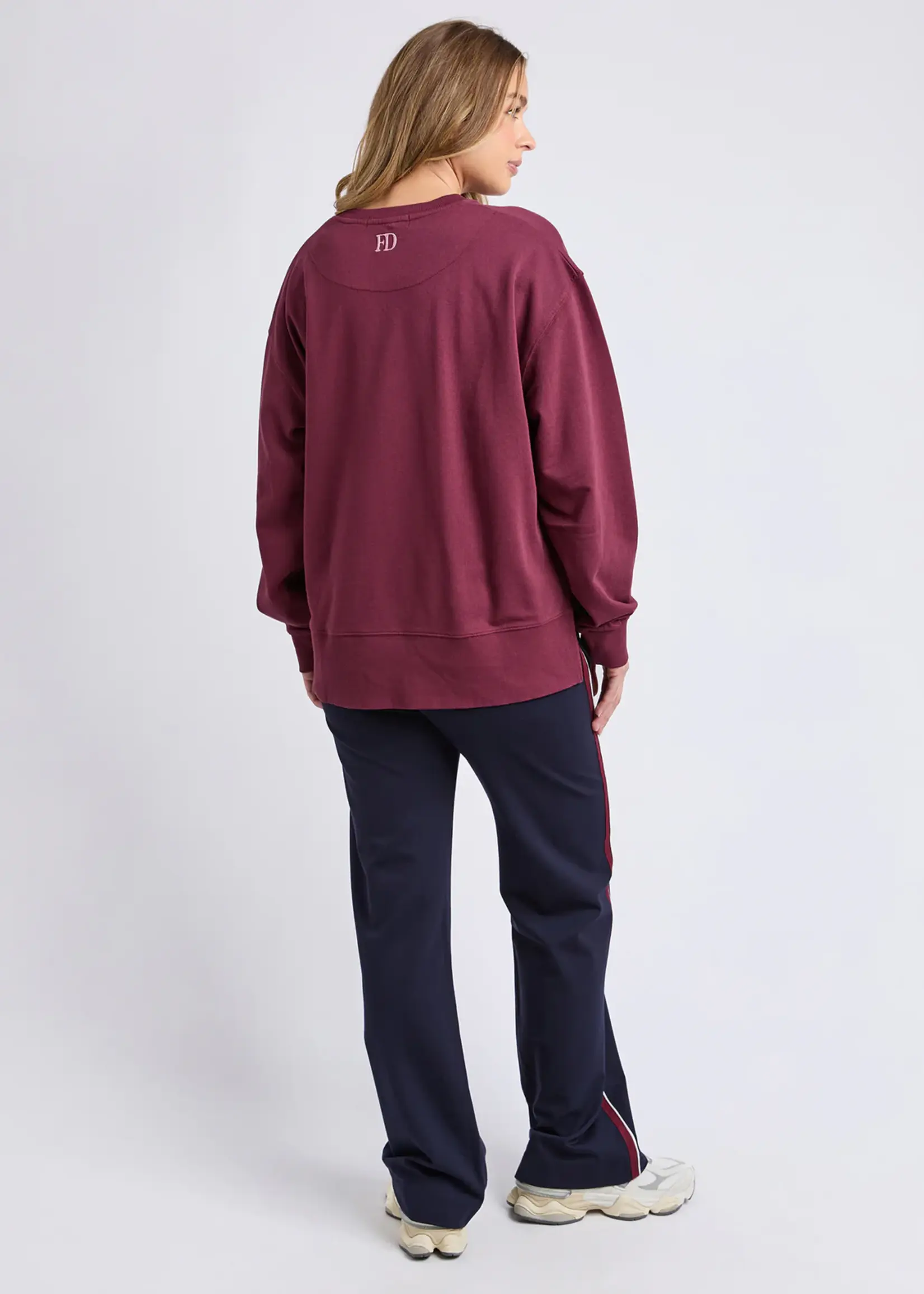 Foxwood Effortless Contrast Crew - Wine