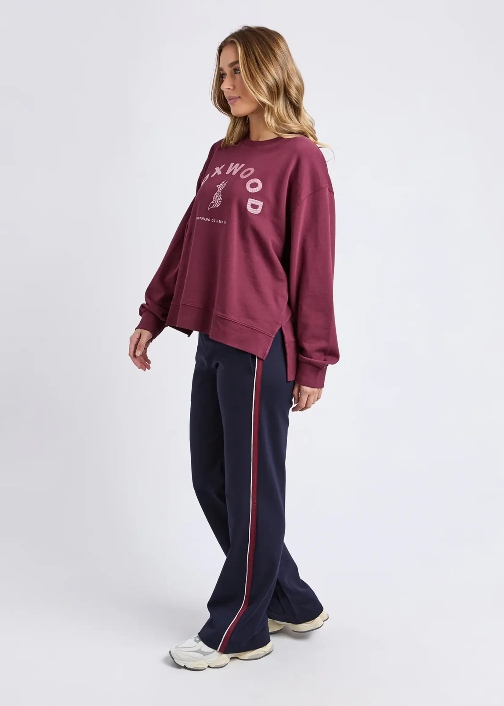 Foxwood Effortless Contrast Crew - Wine