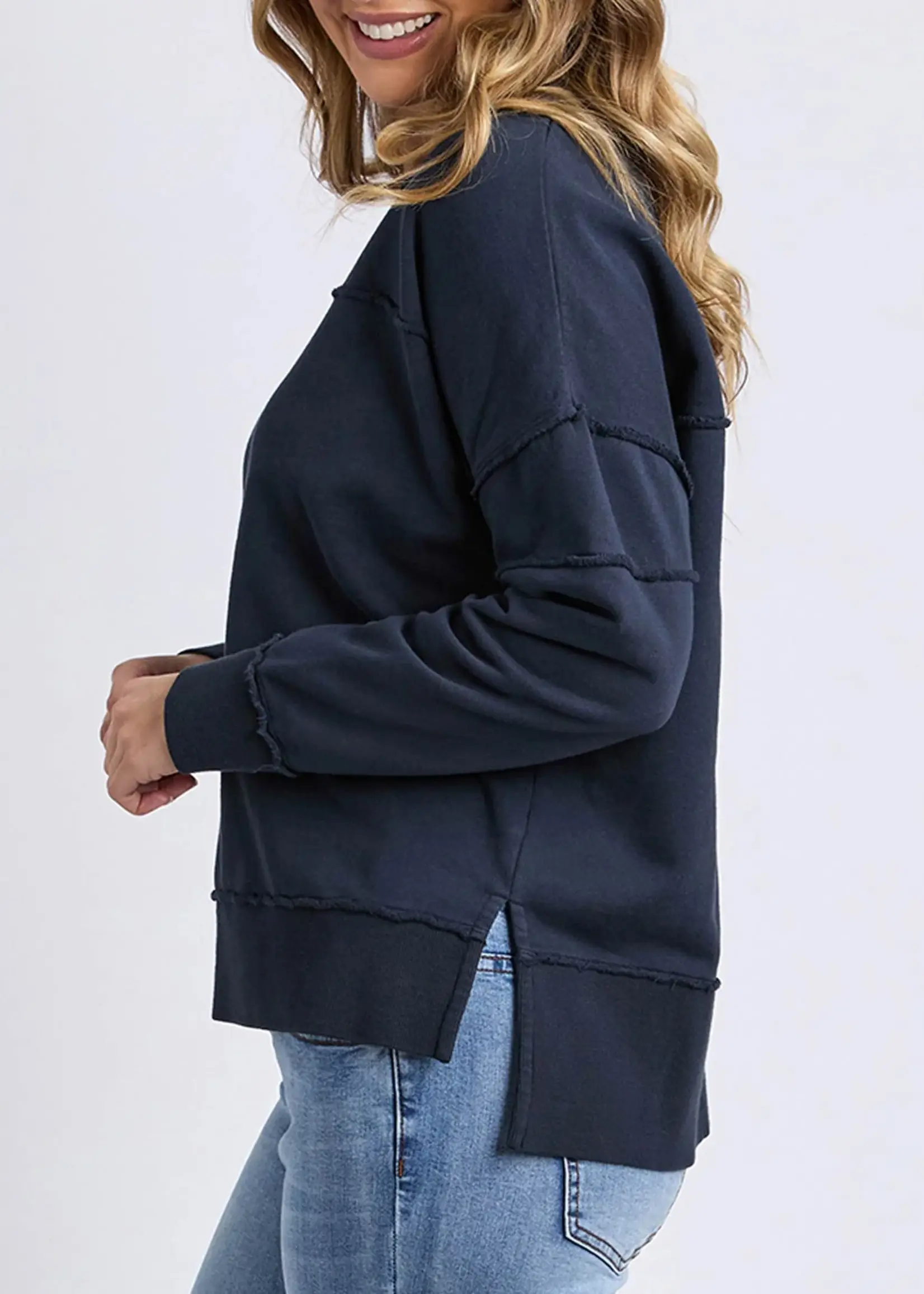 Foxwood Jayne Throw On Top - Navy