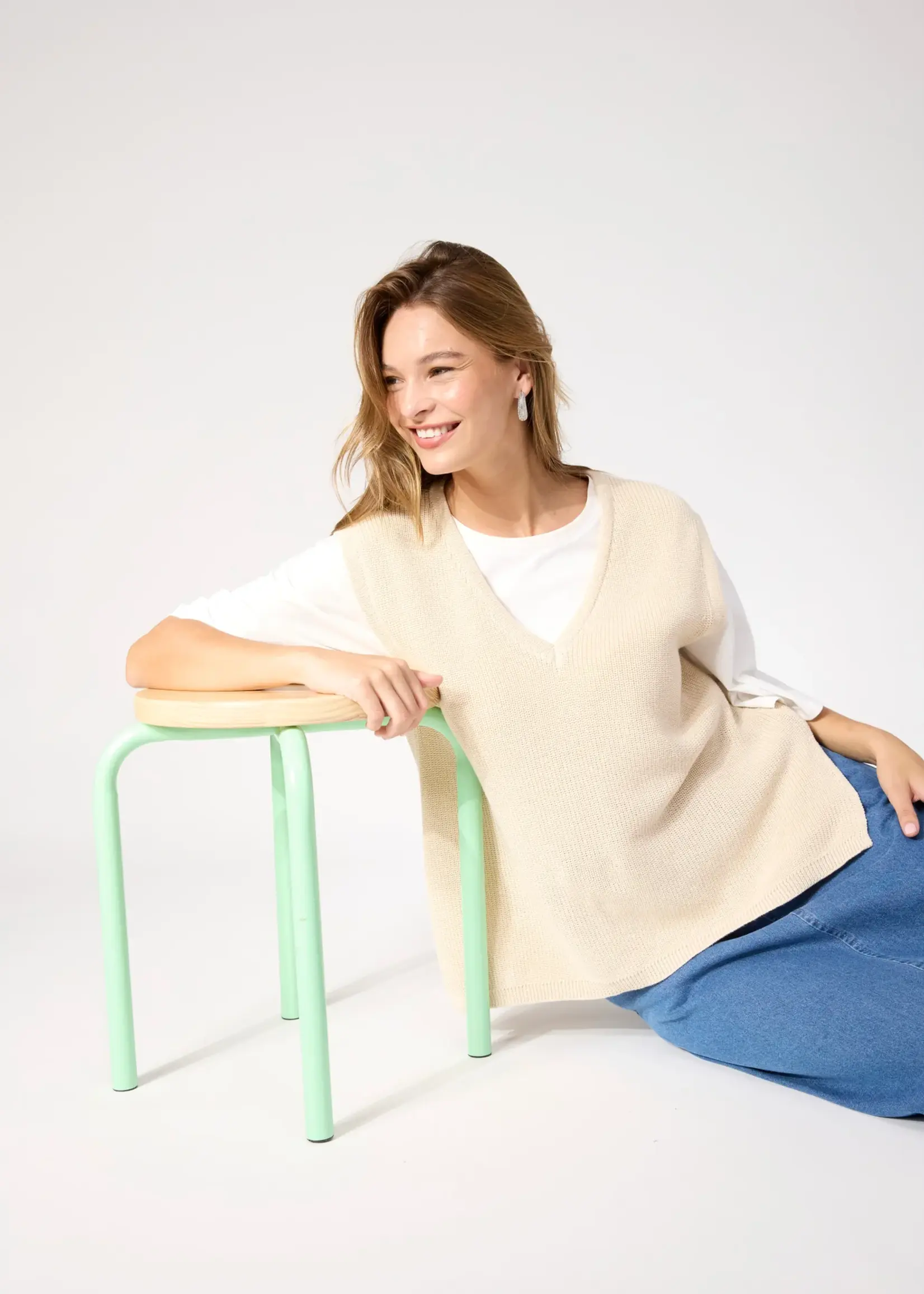 Haven Alaska Knit Vest - Natural