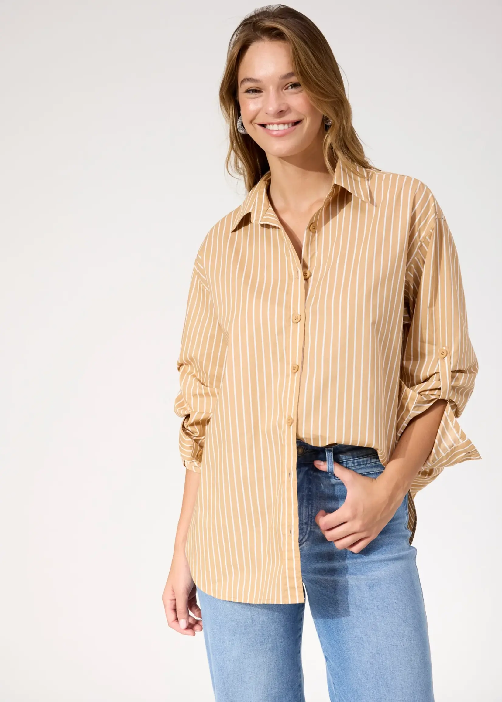 Haven Fairbanks Stripe Shirt - Latte