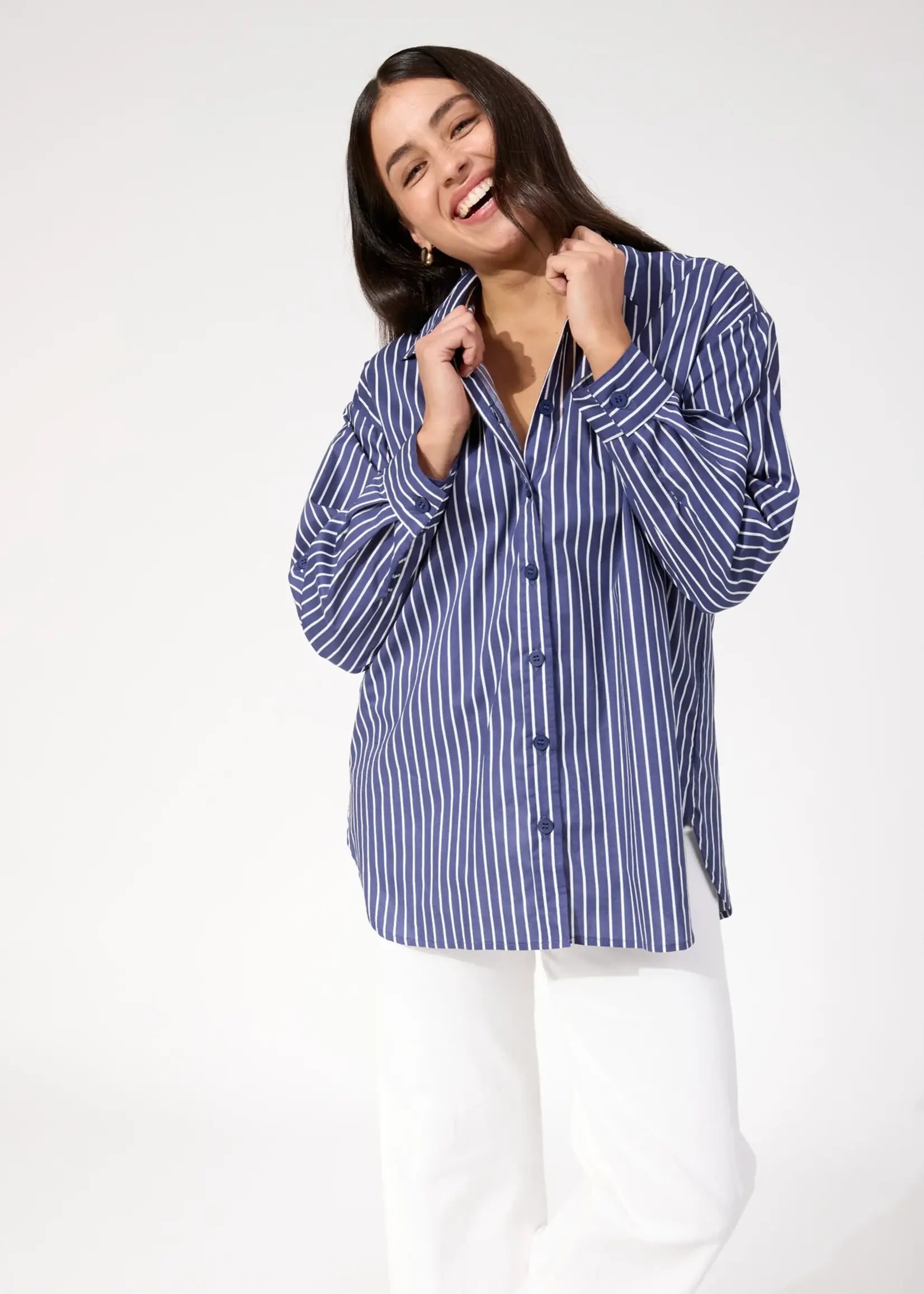 Haven Fairbanks Stripe Shirt - Navy
