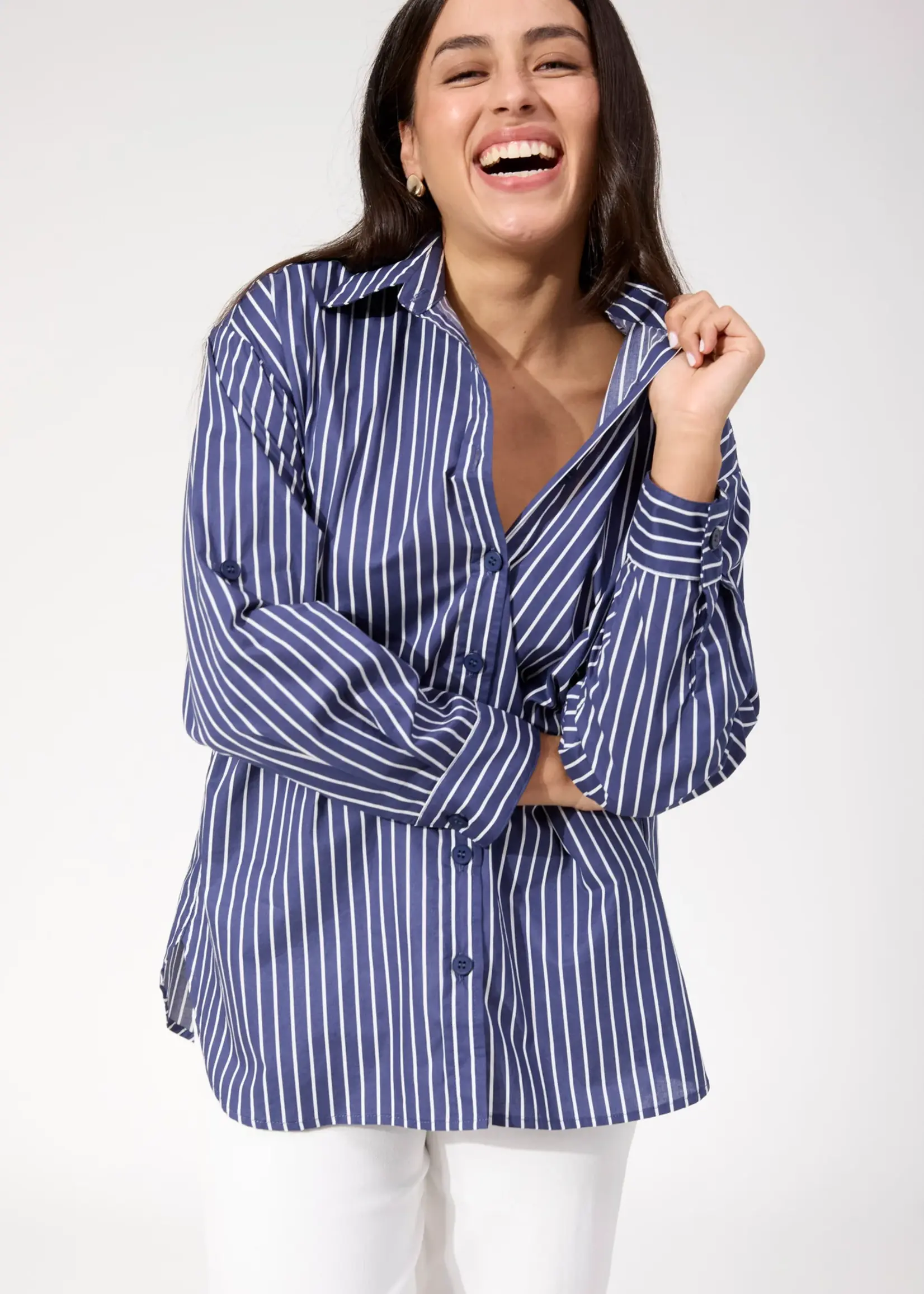 Haven Fairbanks Stripe Shirt - Navy