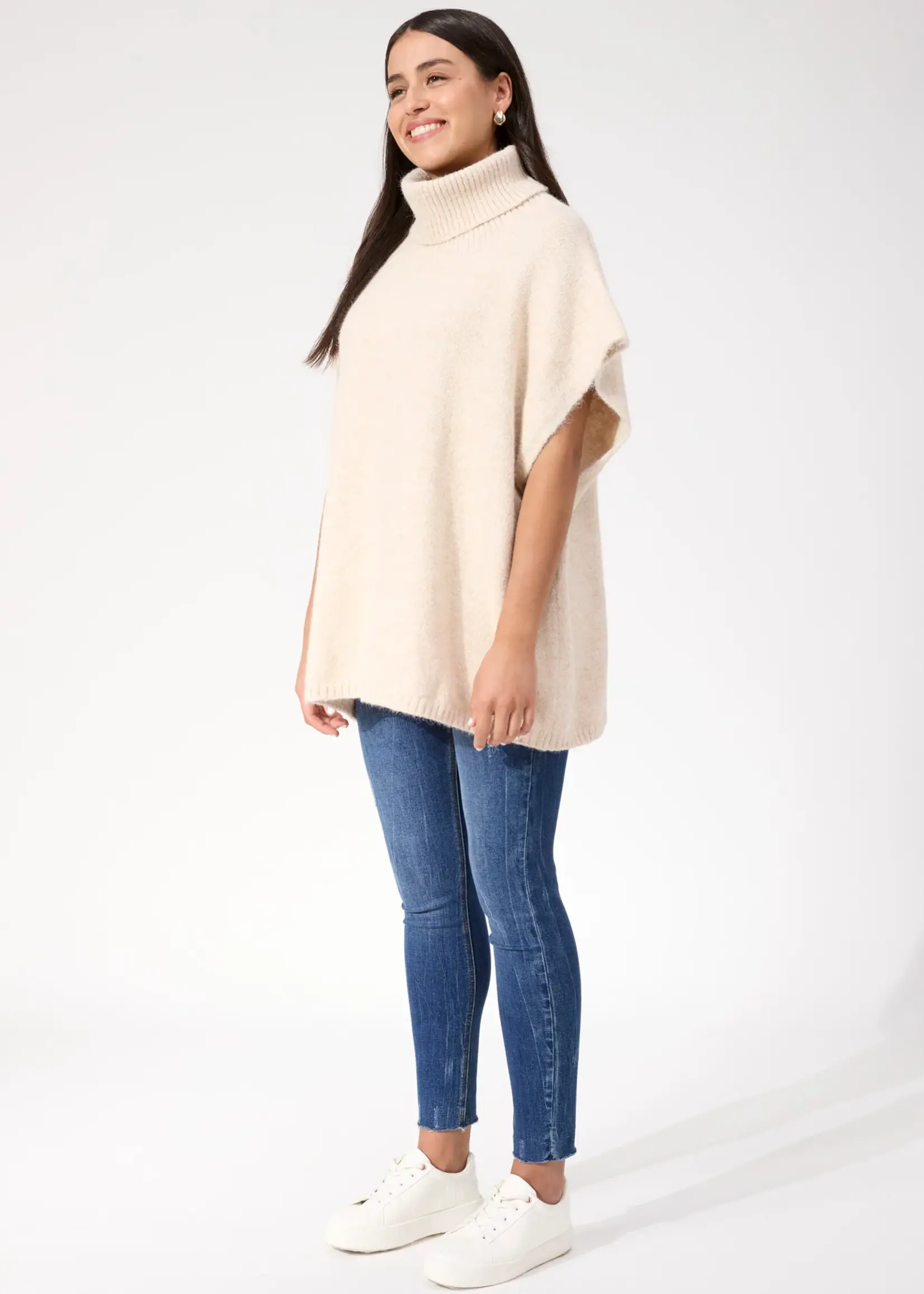 Haven Valenza Knit Poncho - Natural
