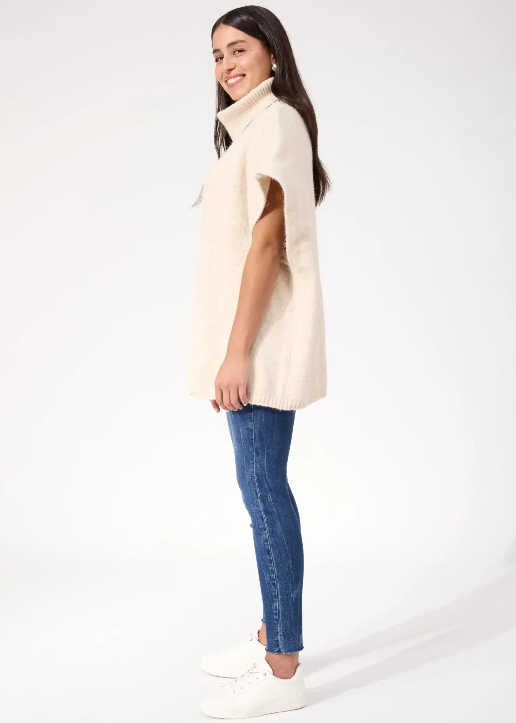 Haven Valenza Knit Poncho - Natural