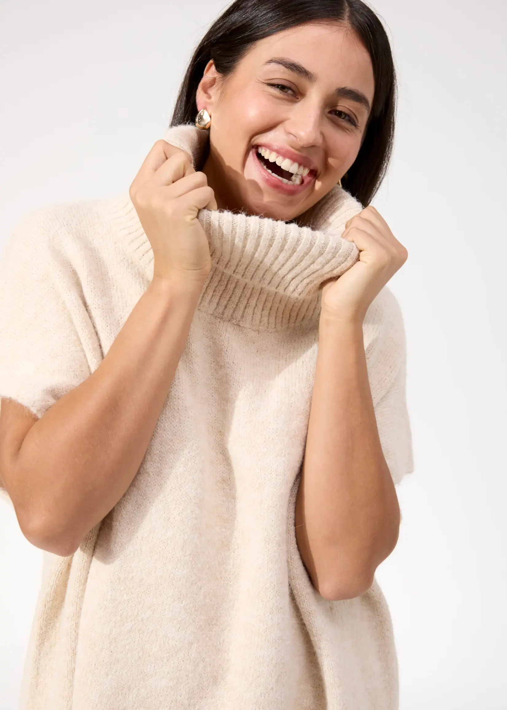 Haven Valenza Knit Poncho - Natural