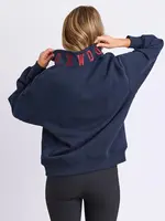 Foxwood College Contrast Zip Crew - Navy/Red