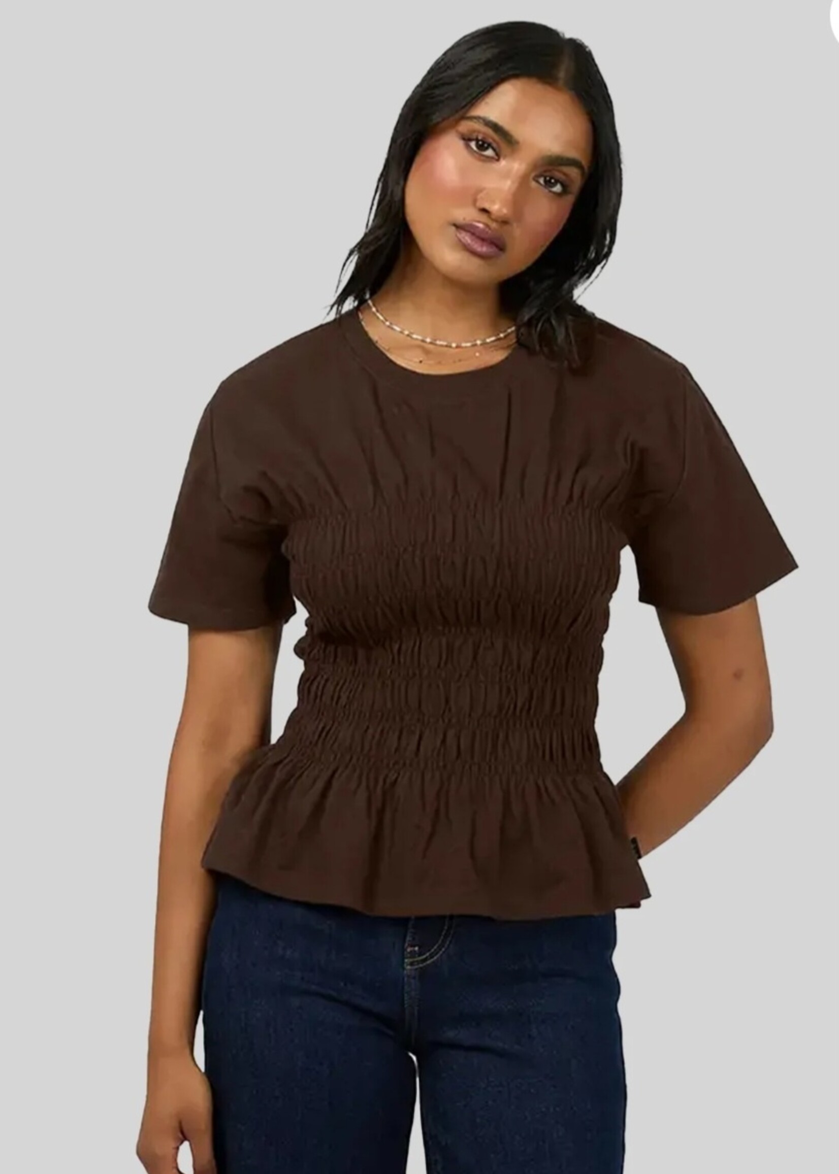 All About Eve Lipa Ruched Top - Brown