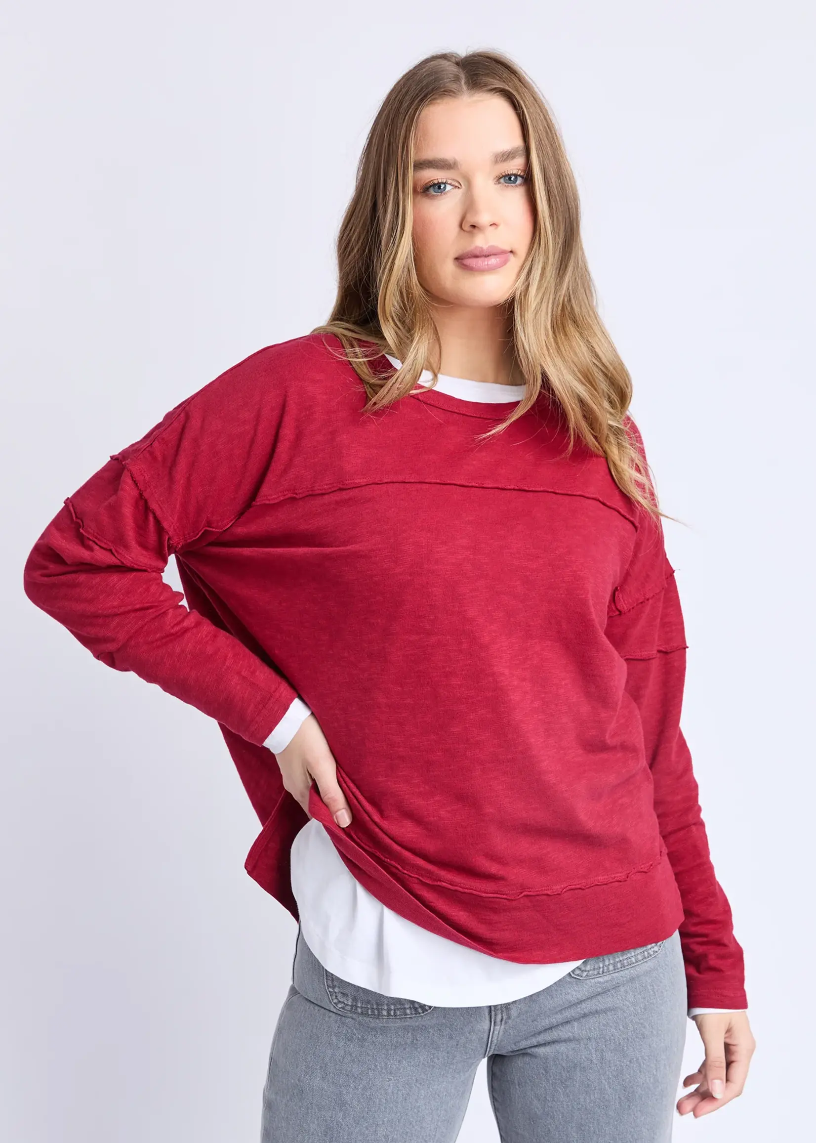 Foxwood Jayne Throw On Top - Rhubarb Red