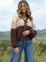 Colour Block Fluffy - Chocolate/Natural