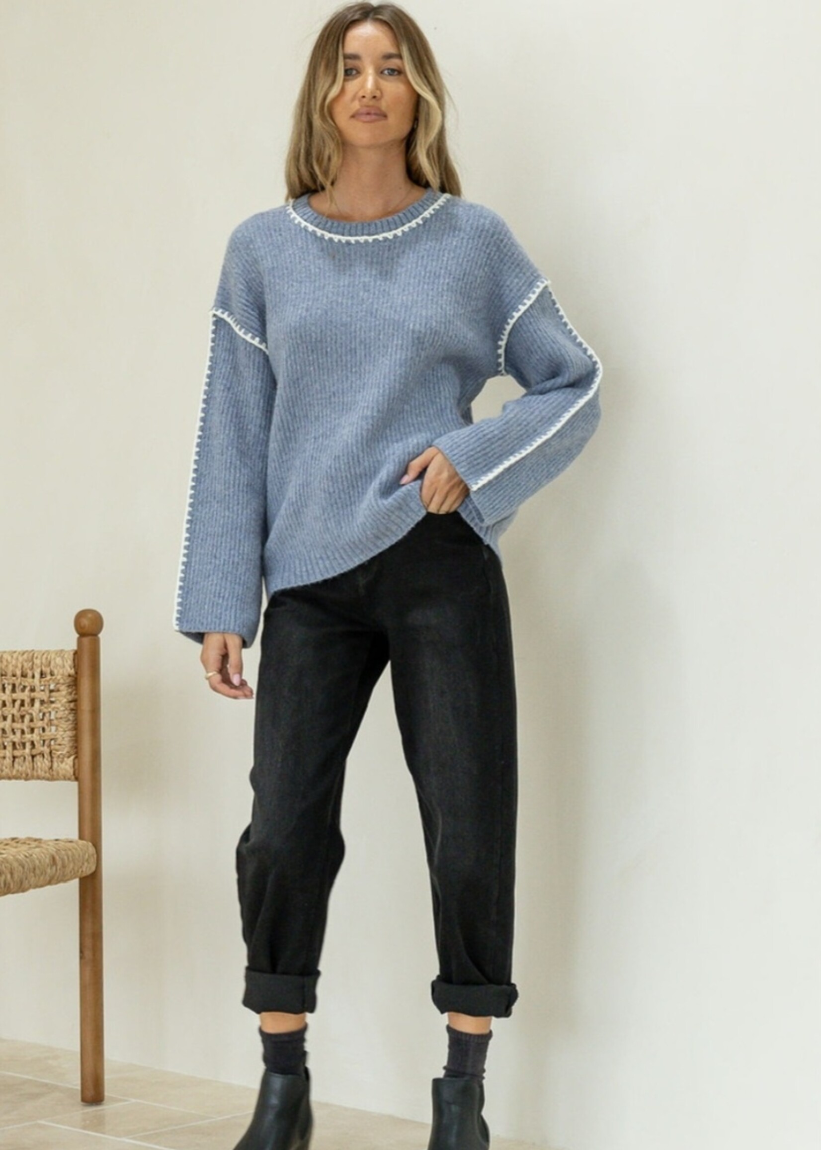 Blanket Stitch - Blue