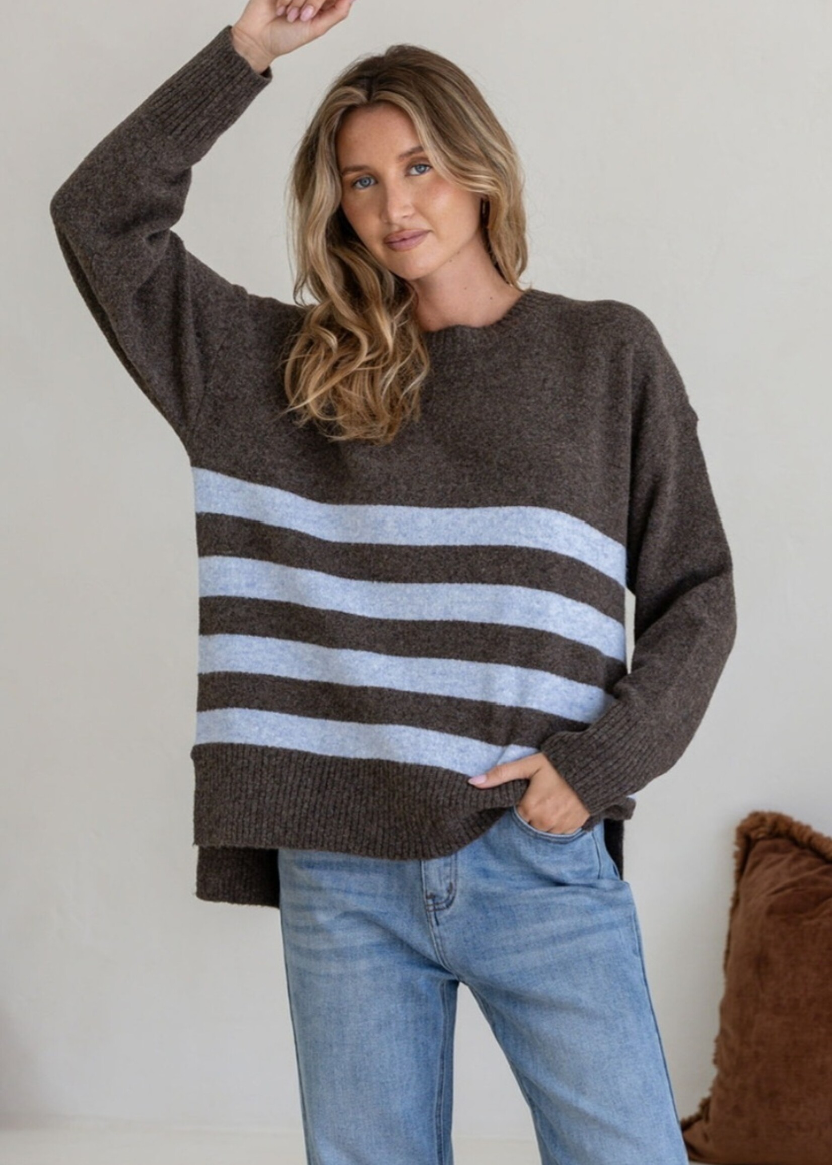 Manor Knit - Chocolate/Blue