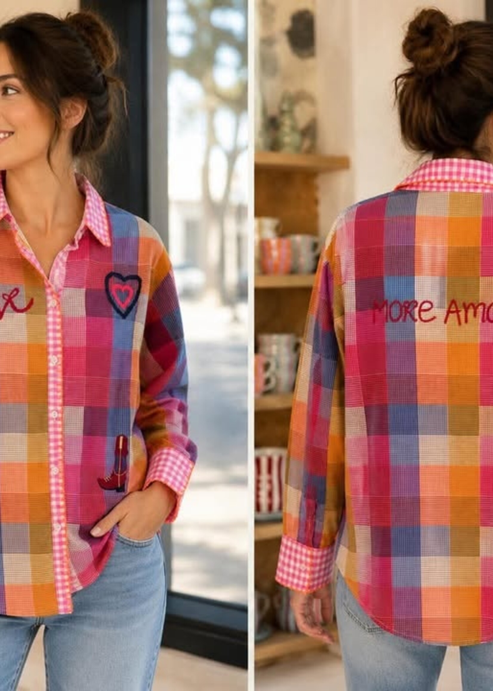 Zoda Shirt - Pink Check More Amore  (KS/12008)