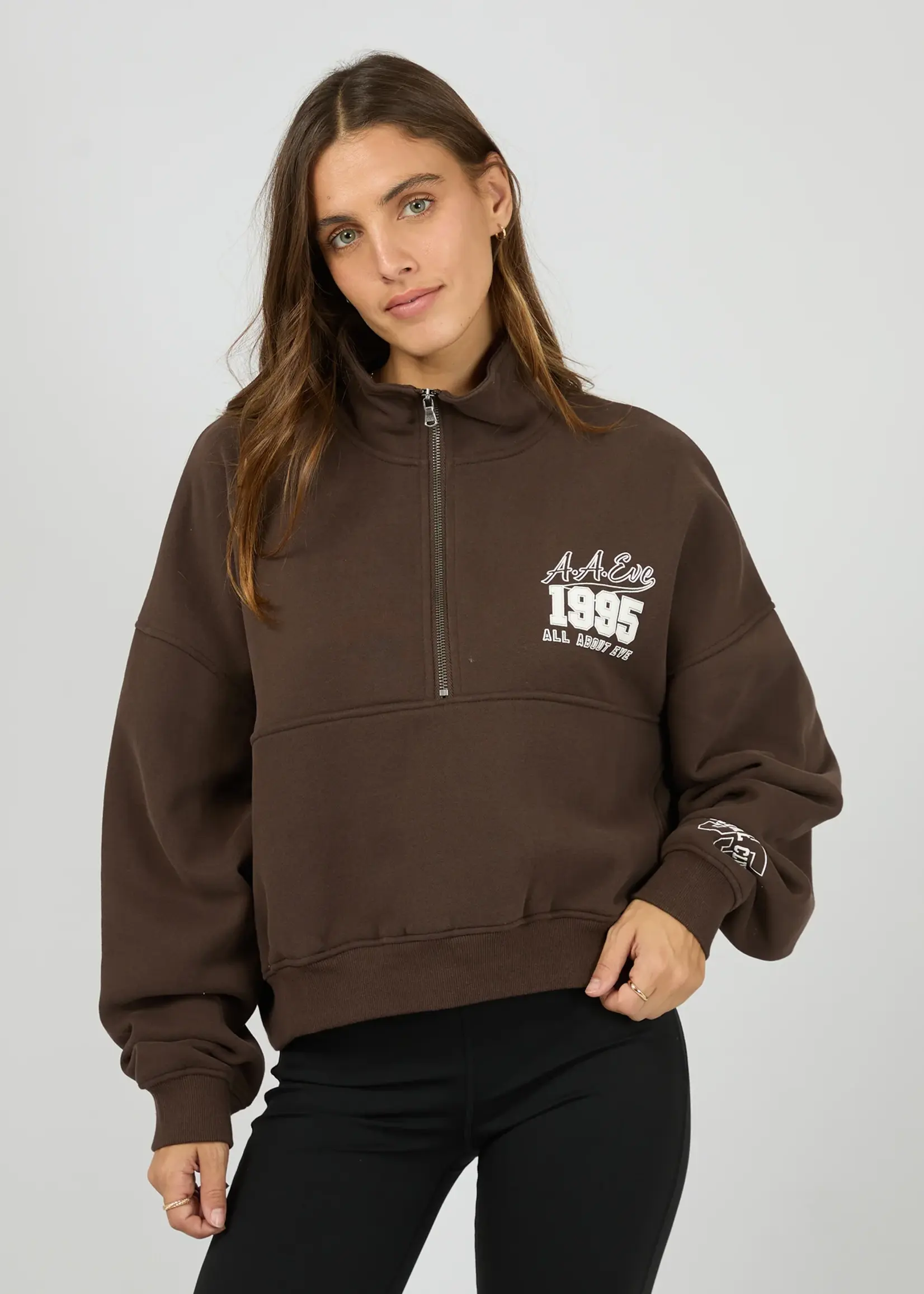 All About Eve Eve Team 1/4 Zip - Brown