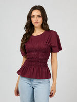All About Eve Lipa Ruched Top - Wine