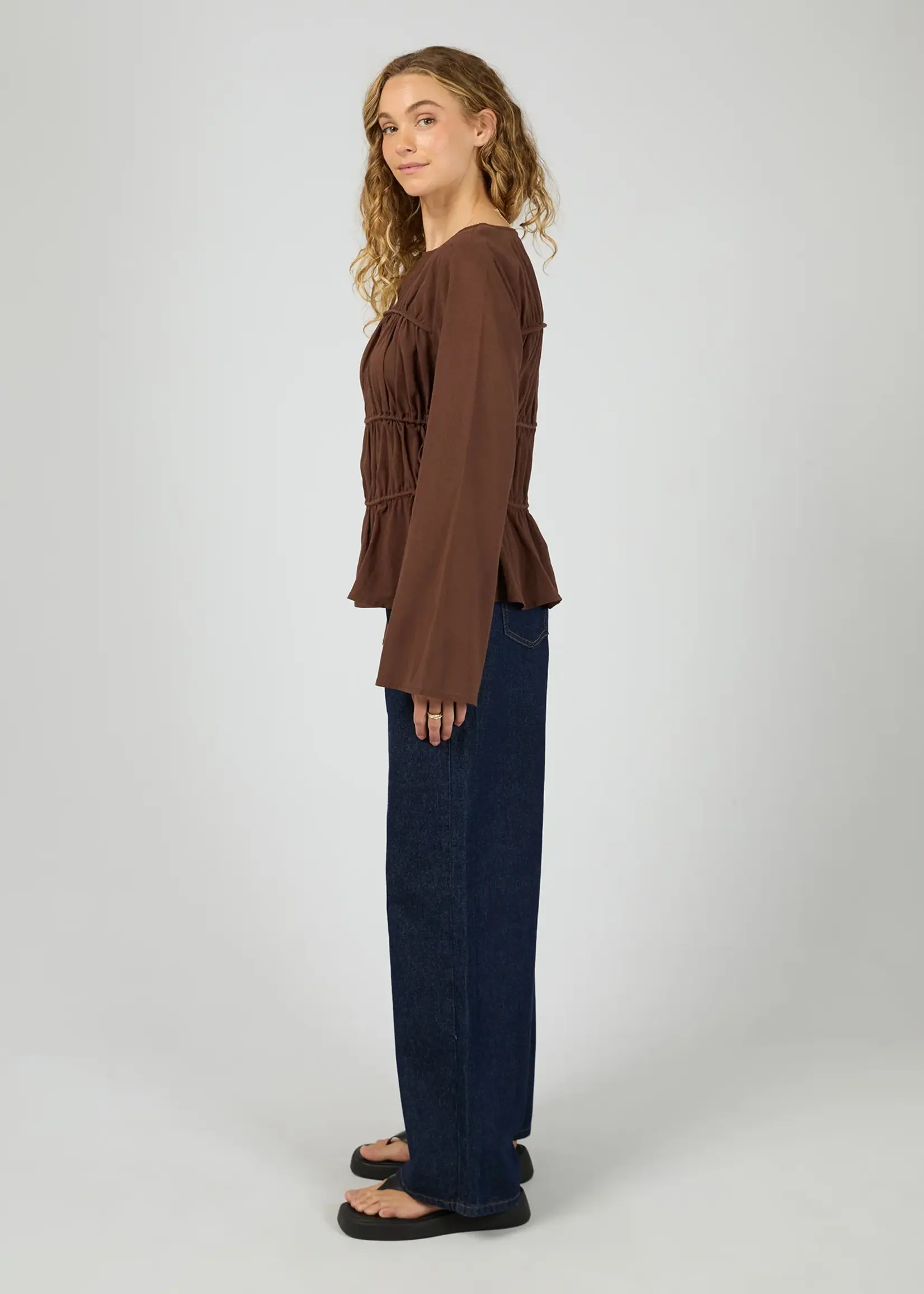 All About Eve Lou Lou Tie Top - Brown